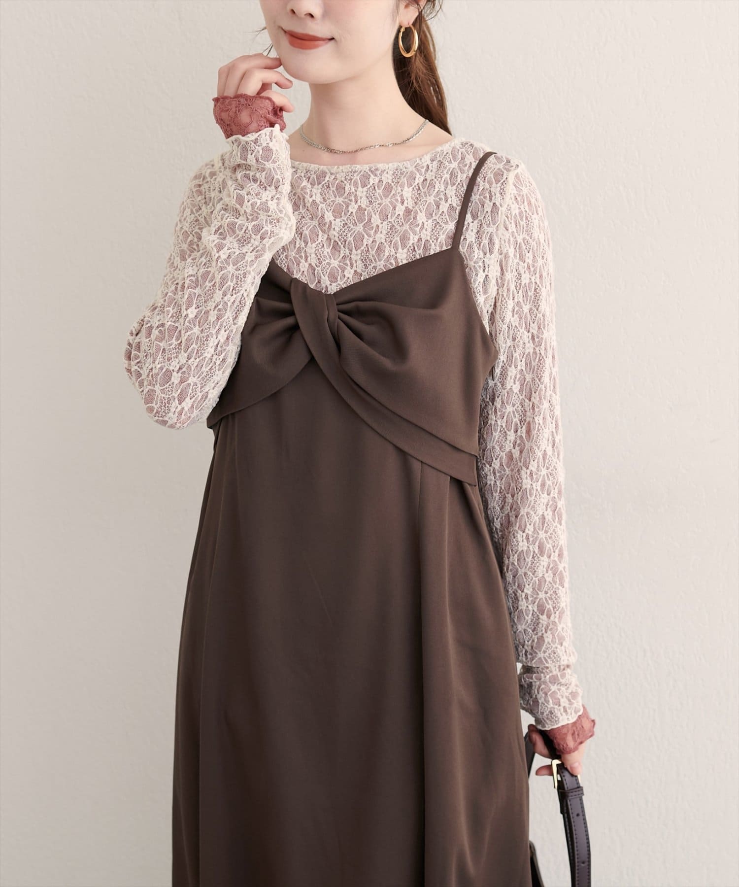 natural couture(ナチュラルクチュール) 【WEB限定】リバーシブルレーストップス