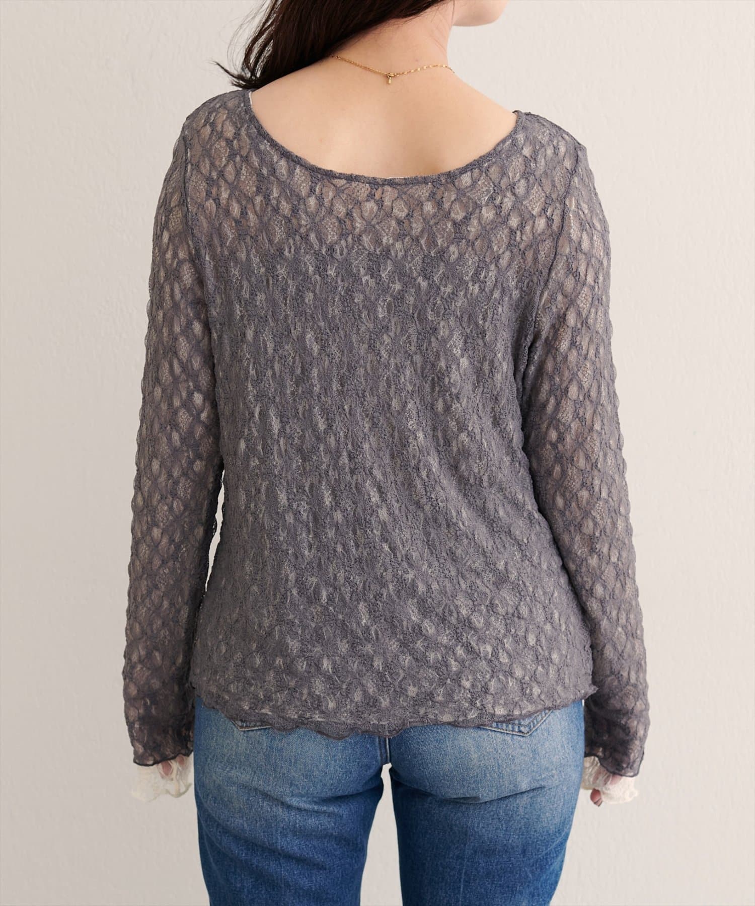 natural couture(ナチュラルクチュール) 【WEB限定】リバーシブルレーストップス