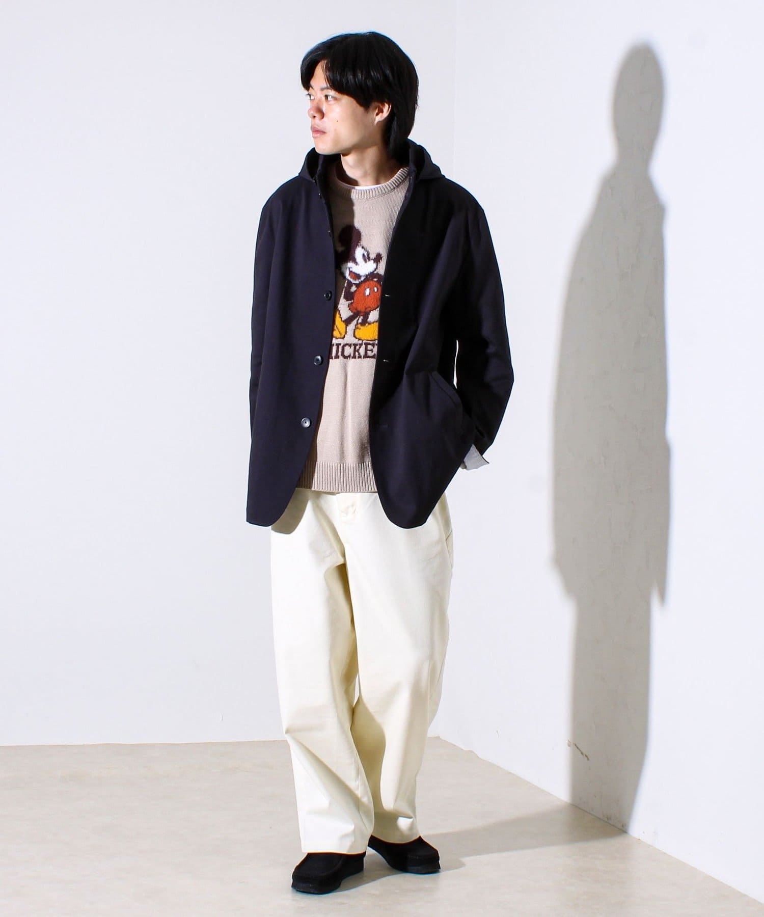 GLOSTER定番/ビジカジ対応】コードストライプ スタンドフードブルゾン