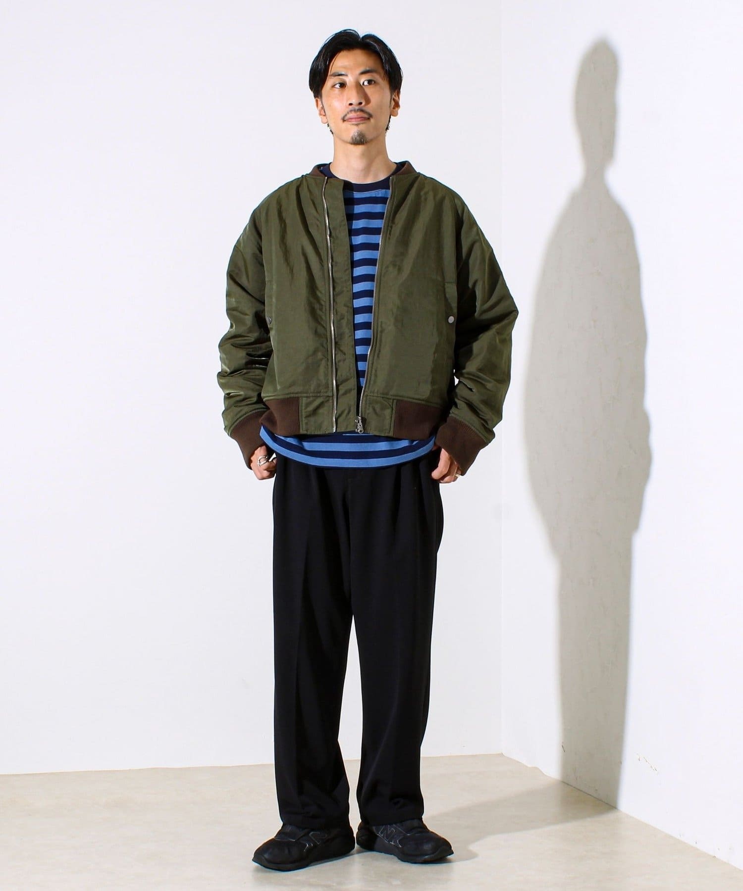 ナイロン×フリース】2WAY リバーシブルボンバージャケット MA-1