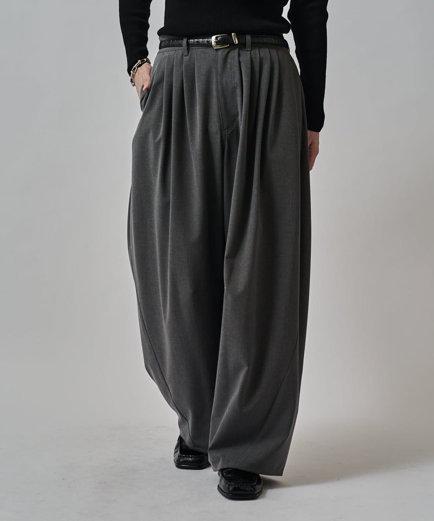 Lui's(ルイス) メンズ 鬼タックカーブパンツ グレー