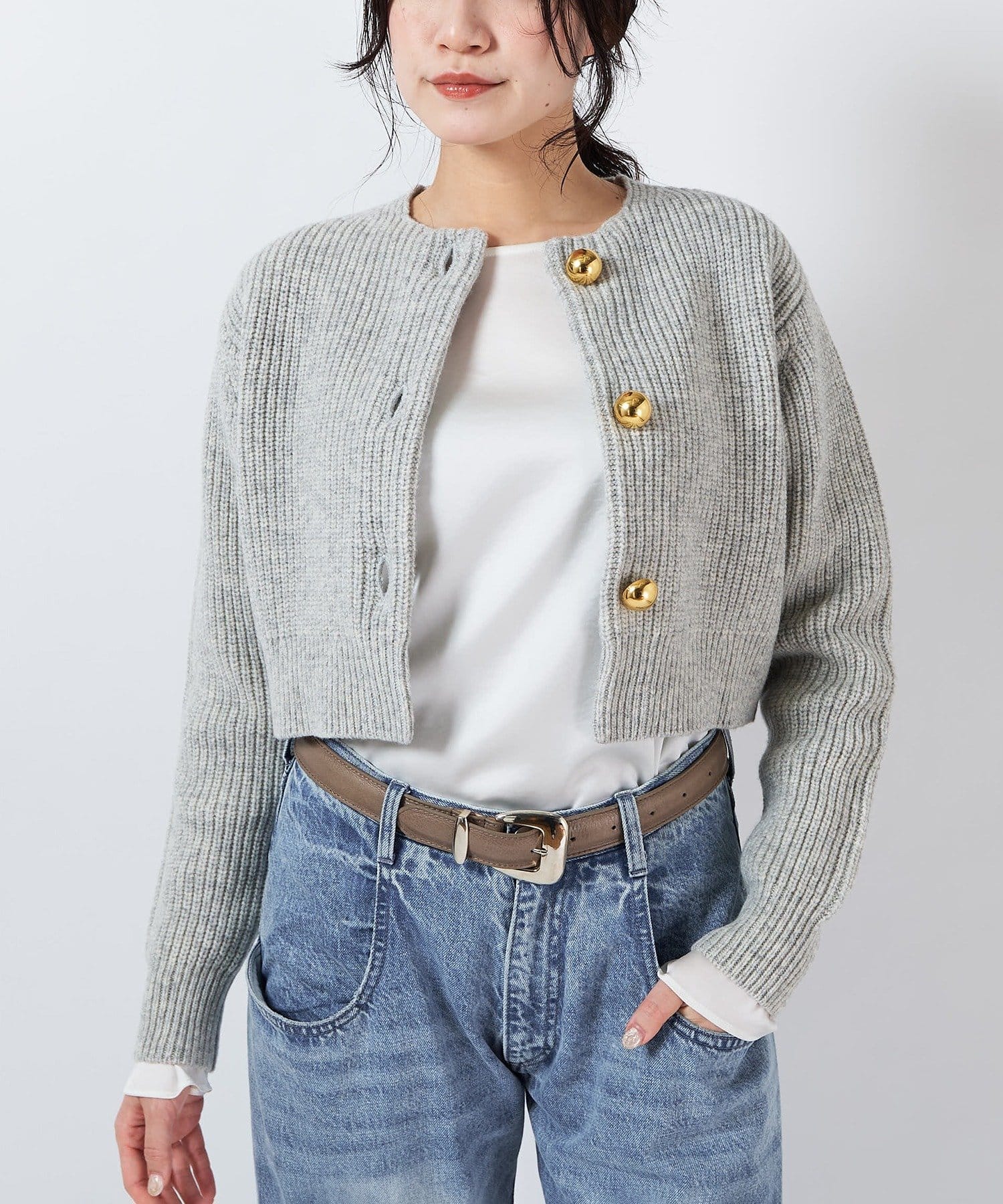 Drawing Numbers(ドローイングナンバーズ) ゴールド釦カーディガン