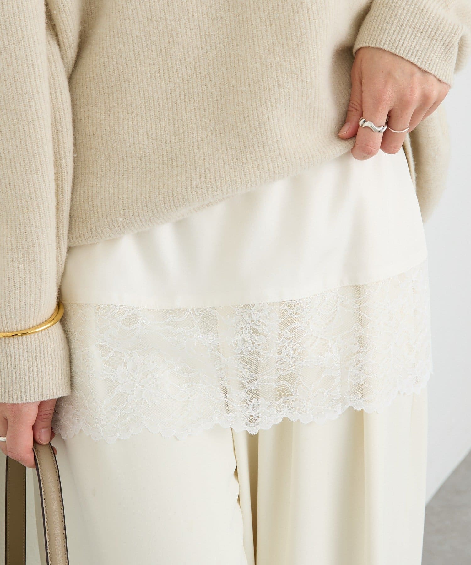 RIVE DROITE(リヴドロワ) 【新色追加/鮮度抜群】レーストリムキャミソール