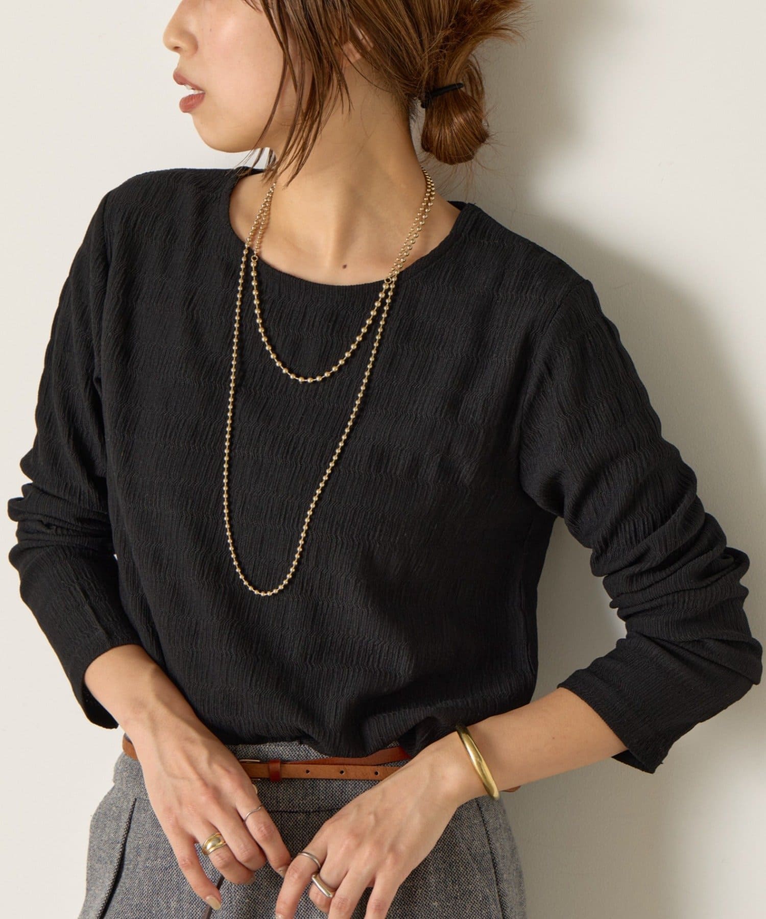 Jena　espace merveilleux(ジェナ　エスパスメルヴェイユ) ストレッチジャガードカットソー