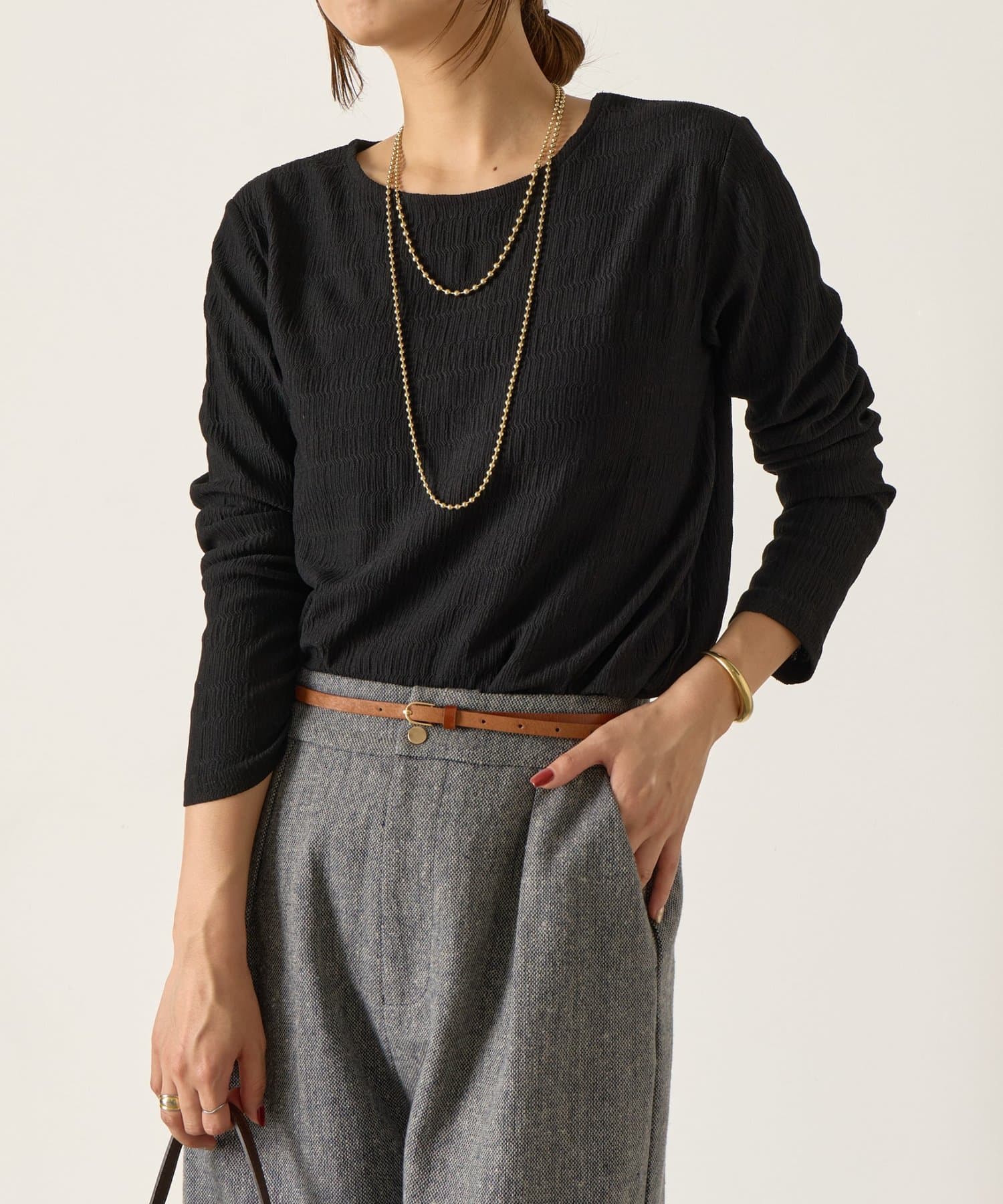 Jena　espace merveilleux(ジェナ　エスパスメルヴェイユ) ストレッチジャガードカットソー