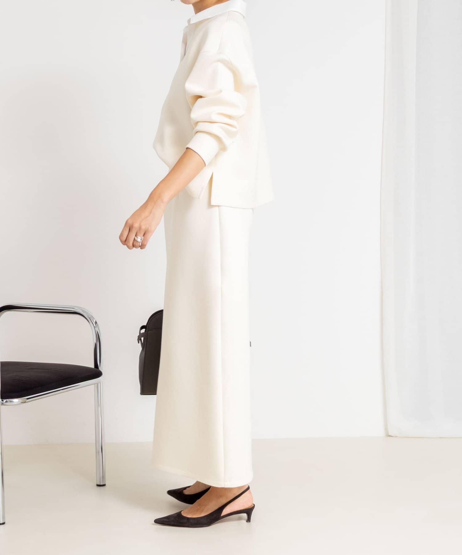 セットアップ対応》ウォッシャブルポロ衿ダンボールカットソープル