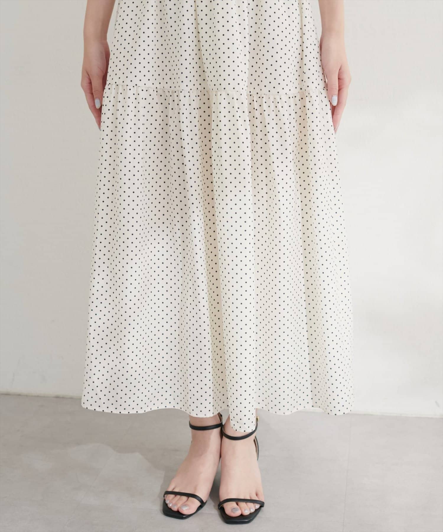 NICE CLAUP / OLIVE des OLIVE OUTLET(ナイスクラップ  / オリーブ デ オリーブ アウトレット) 【natural couture】＜プチナチュ＞ウエストシャーリングワンピース