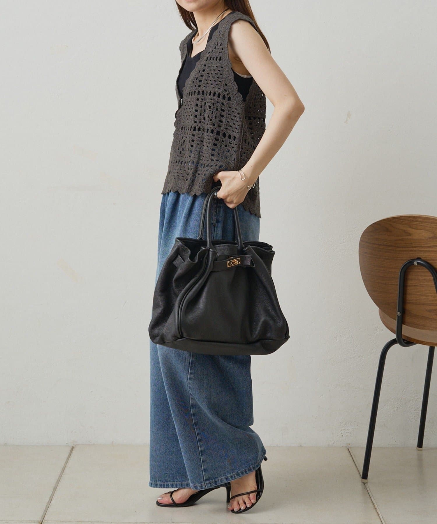 NICE CLAUP / OLIVE des OLIVE OUTLET(ナイスクラップ  / オリーブ デ オリーブ アウトレット) 【PUAL CE CIN】クロシェットニットベスト