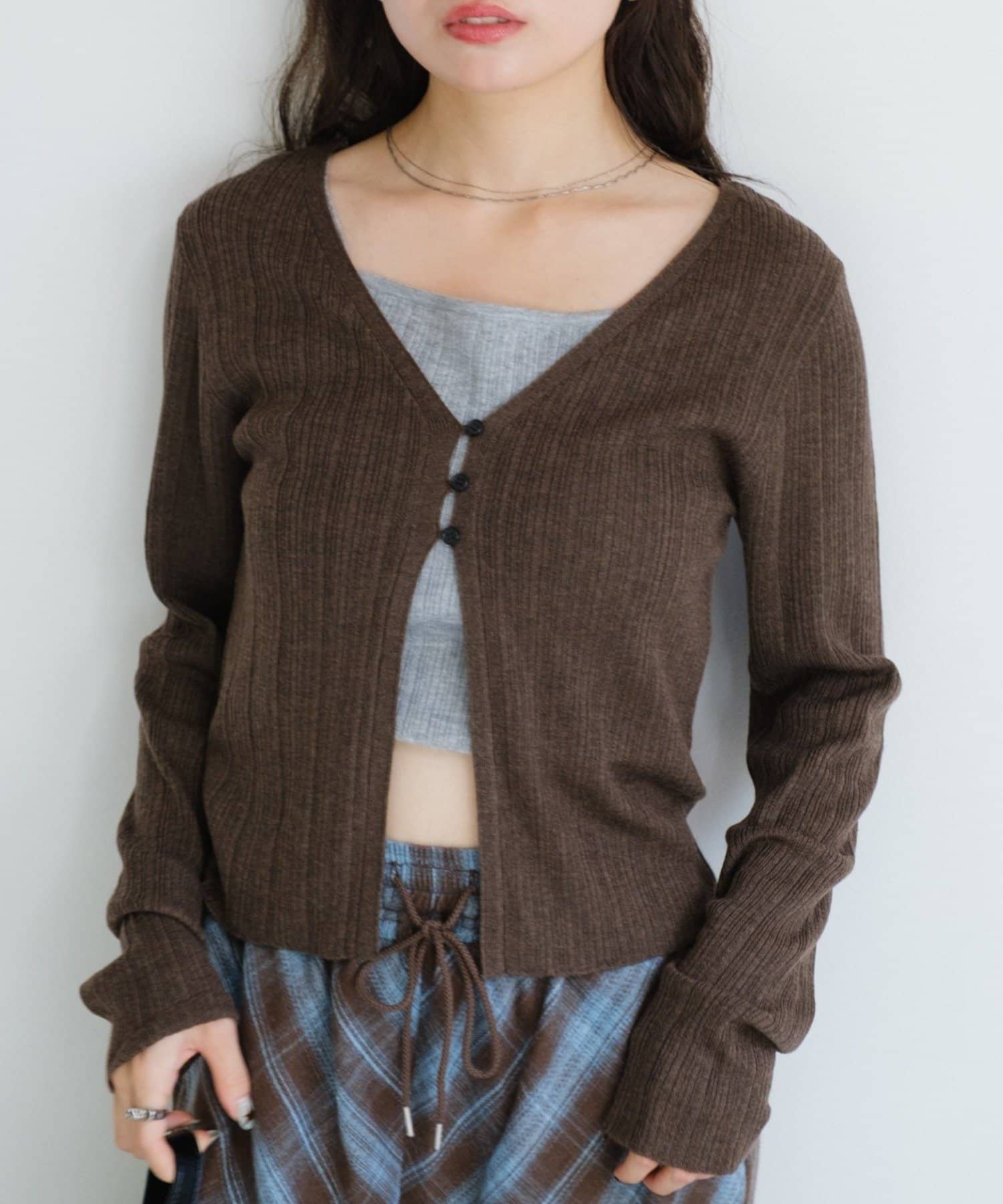 Kastane(カスタネ) レイヤードニットカーディガン