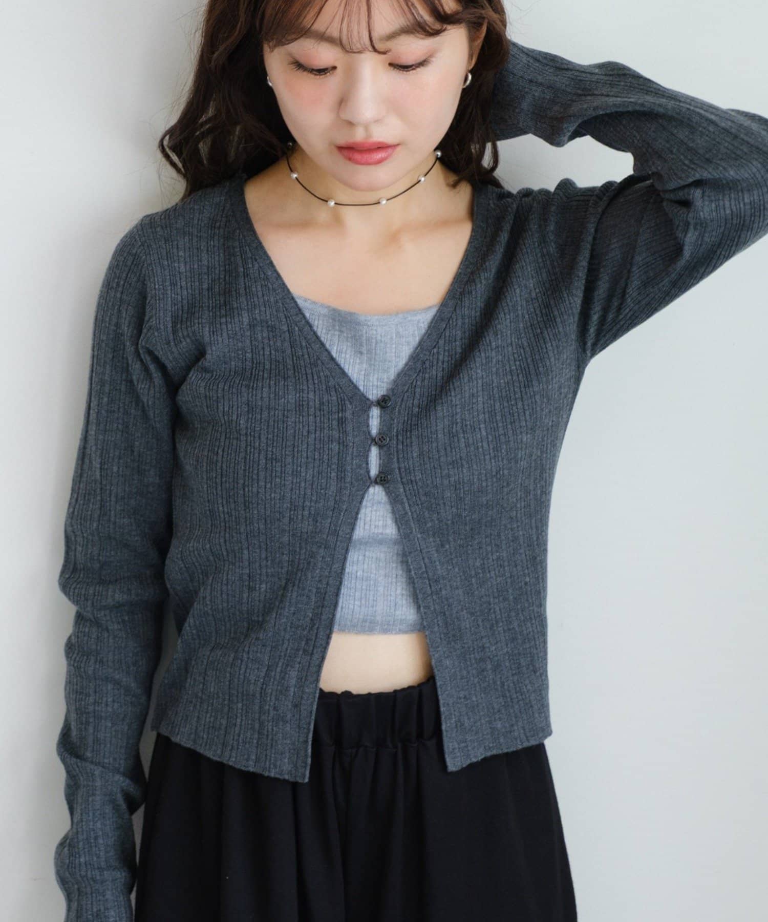 Kastane(カスタネ) レイヤードニットカーディガン