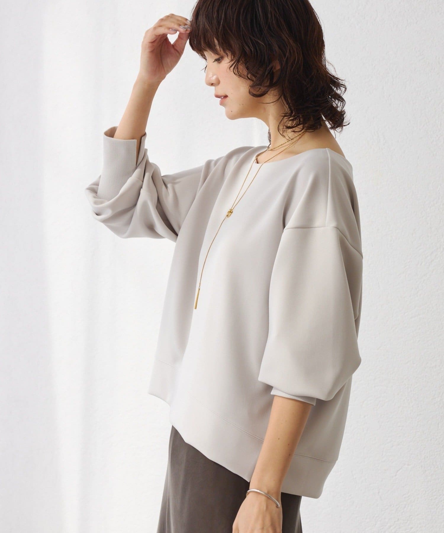 RIVE DROITE(リヴドロワ) 予約【万能アイテム】ダンボールショートプルオーバー/12月上旬お届け予定