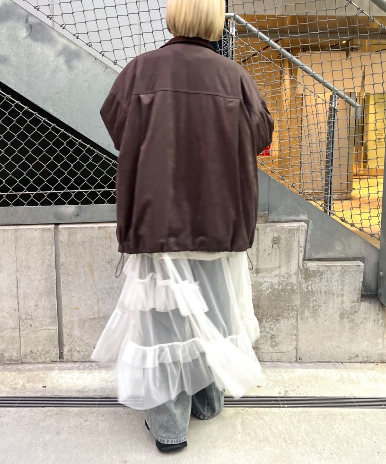 w closet(ダブルクローゼット) 【軽くて暖かい♪】【今着たいアウター！】スエードライク中綿ジャケット