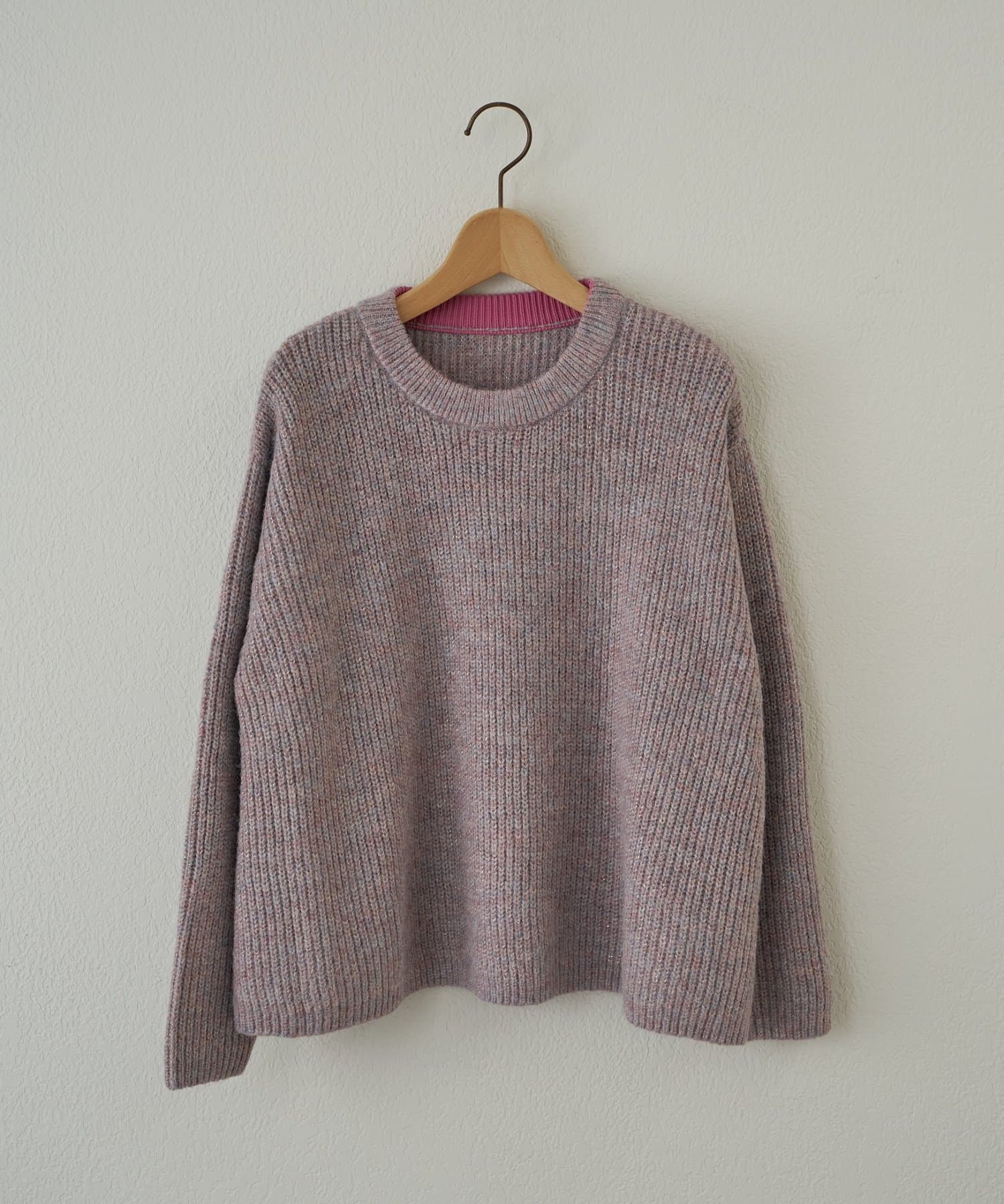 un dix cors(アンディコール) 《大人のこなれスタイルに》ラメMIX畦編みプルオーバー