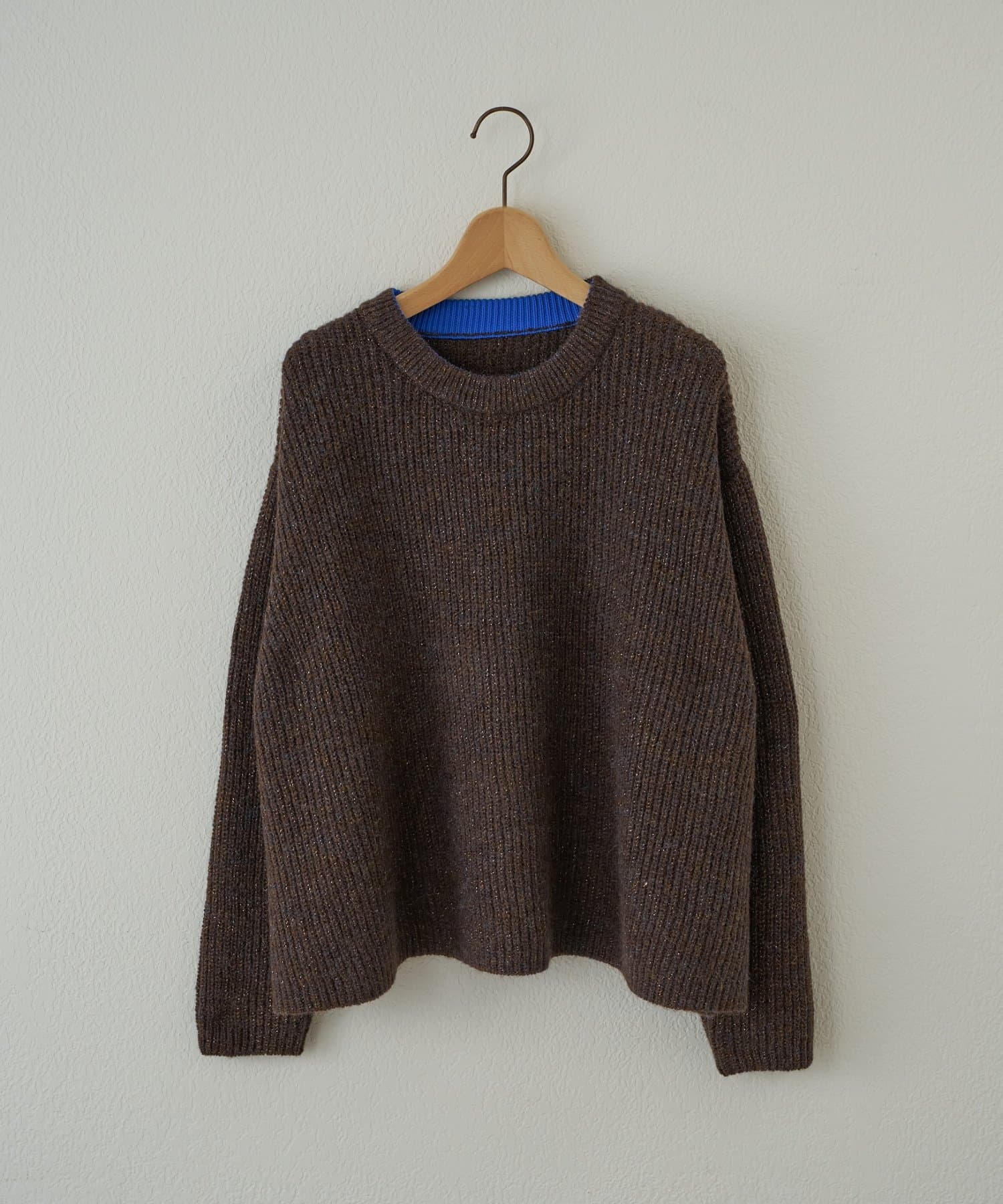 un dix cors(アンディコール) 《大人のこなれスタイルに》ラメMIX畦編みプルオーバー