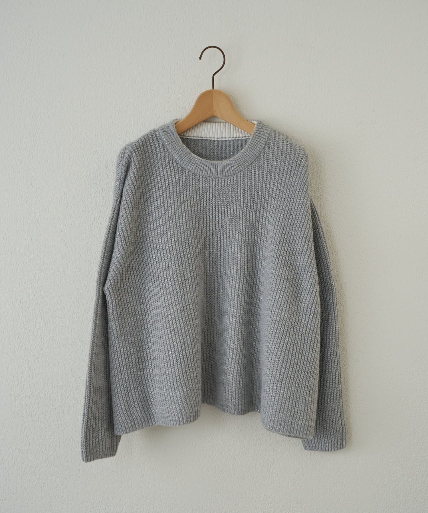 un dix cors(アンディコール) 《大人のこなれスタイルに》ラメMIX畦編みプルオーバー