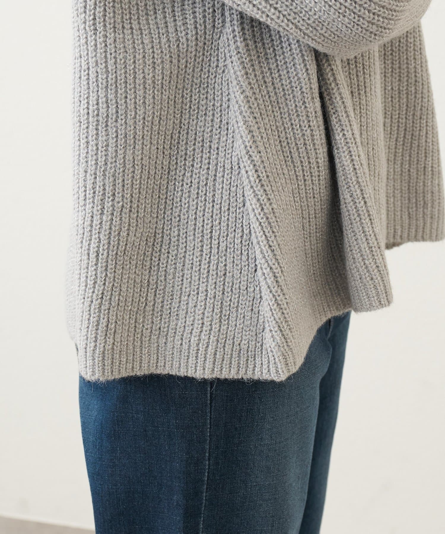 un dix cors(アンディコール) 《大人のこなれスタイルに》ラメMIX畦編みプルオーバー