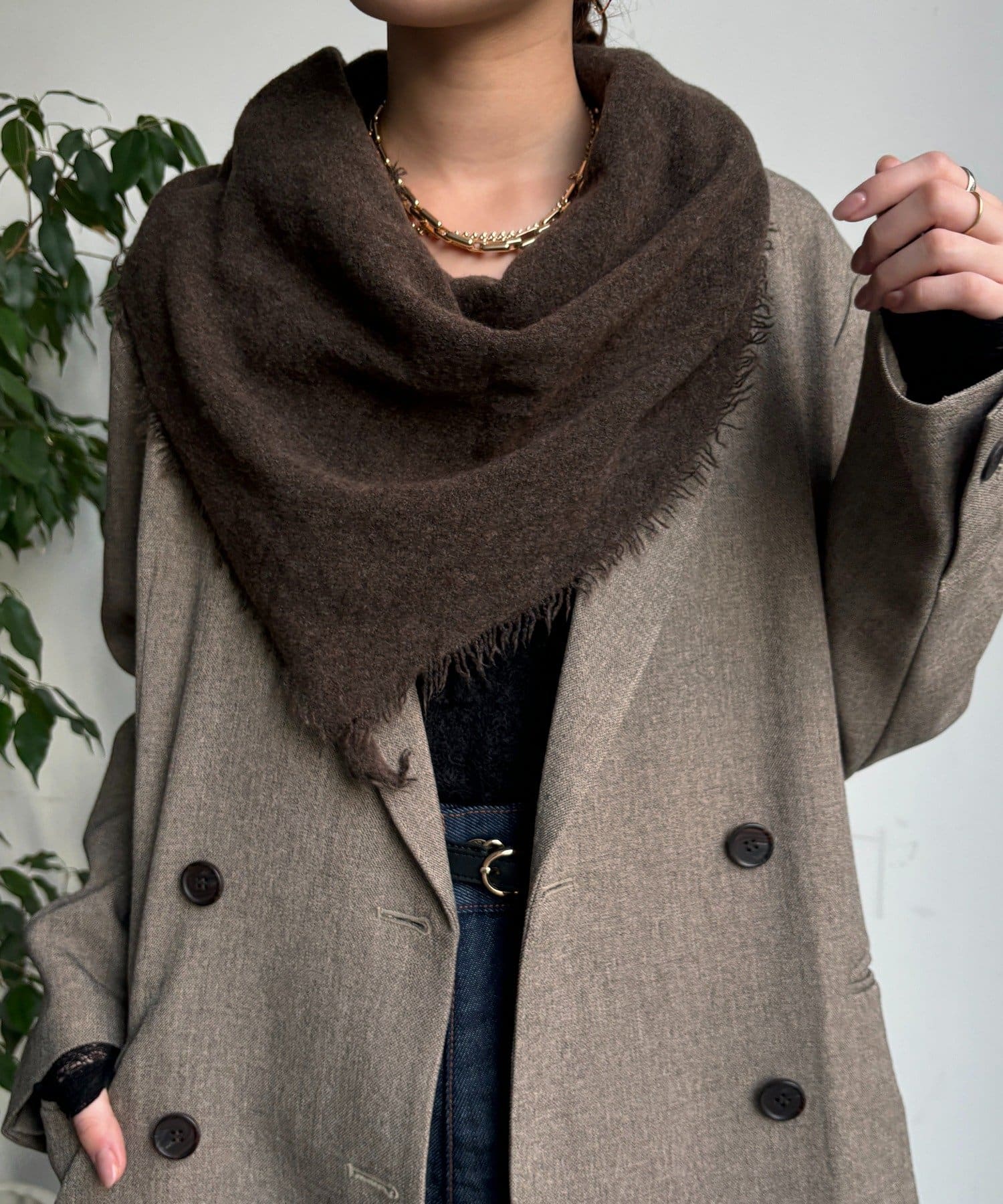 DOUDOU(ドゥドゥ) ウール三角ストール