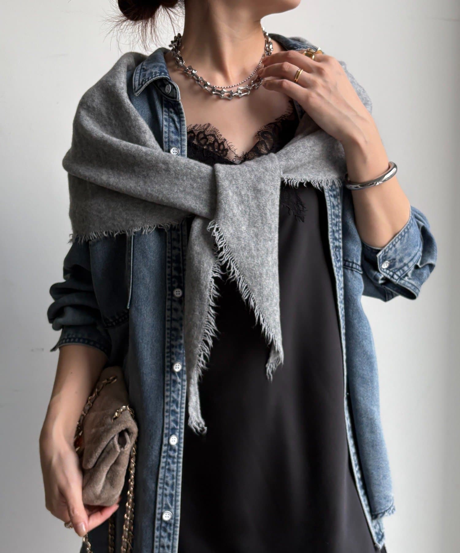 DOUDOU(ドゥドゥ) ウール三角ストール