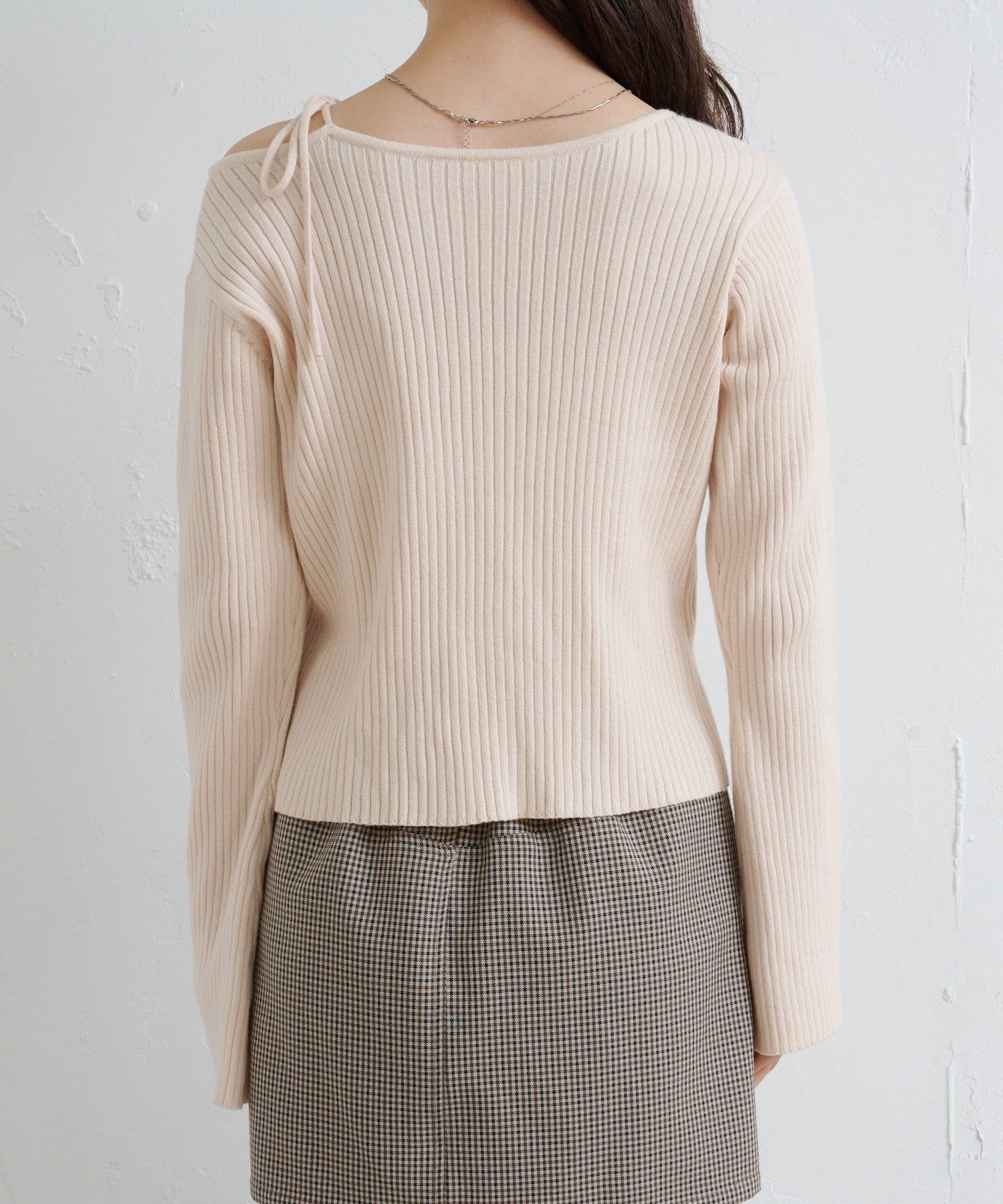 Kastane(カスタネ) 【ボーダー&無地】デザインリブニット