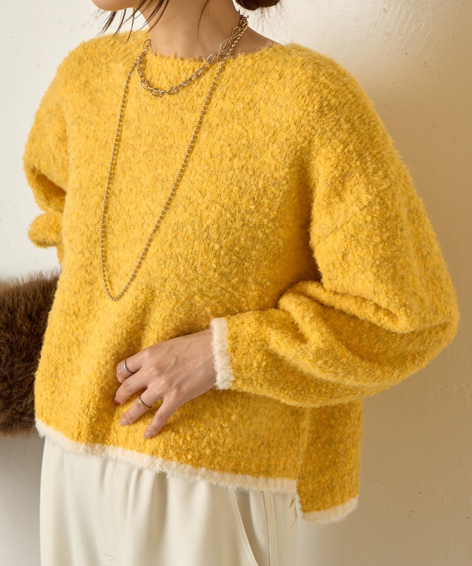 Jena　espace merveilleux(ジェナ　エスパスメルヴェイユ) バイカラークルーニット