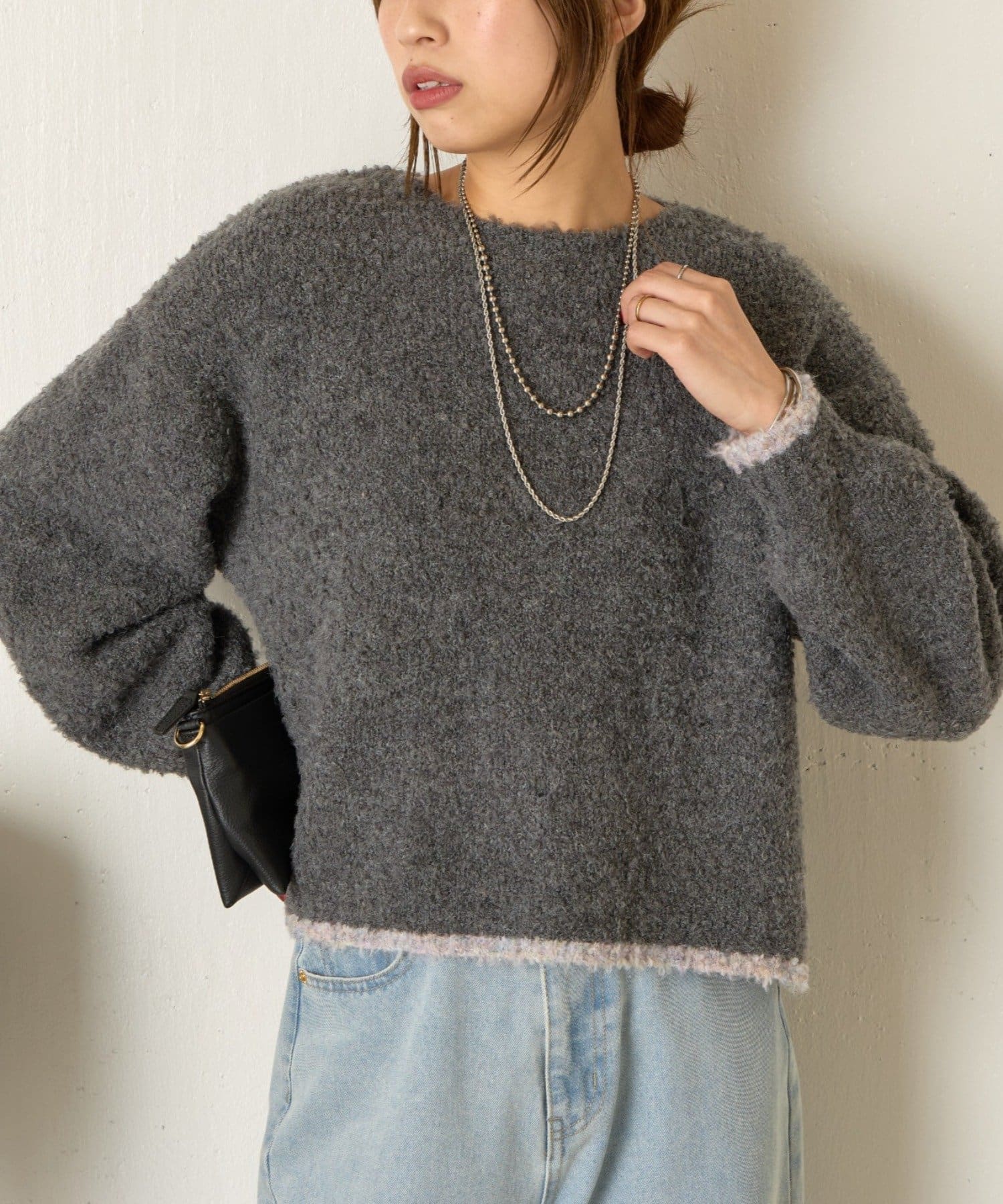 Jena　espace merveilleux(ジェナ　エスパスメルヴェイユ) バイカラークルーニット