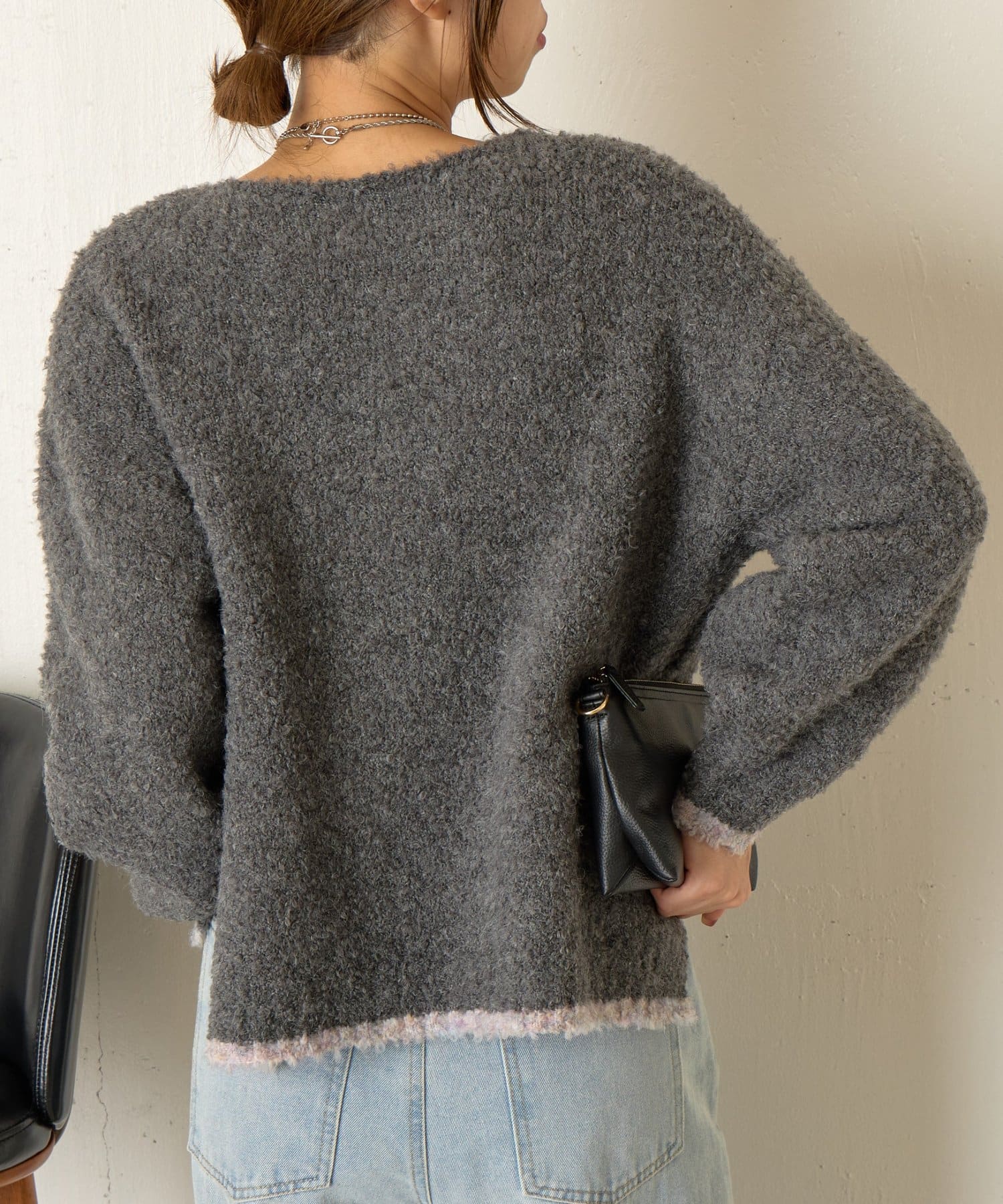 Jena　espace merveilleux(ジェナ　エスパスメルヴェイユ) バイカラークルーニット