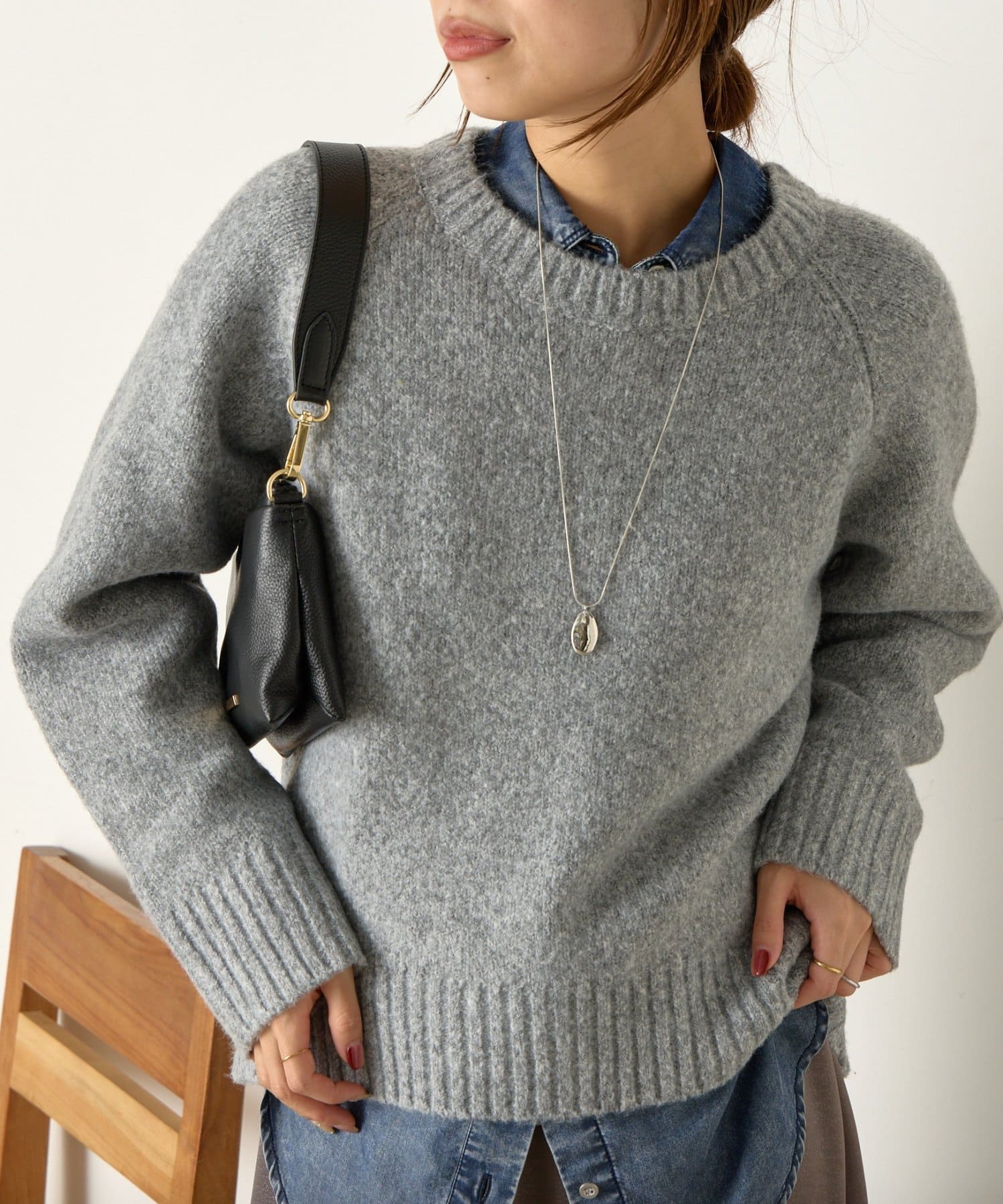 Jena　espace merveilleux(ジェナ　エスパスメルヴェイユ) ラムライククルーニット