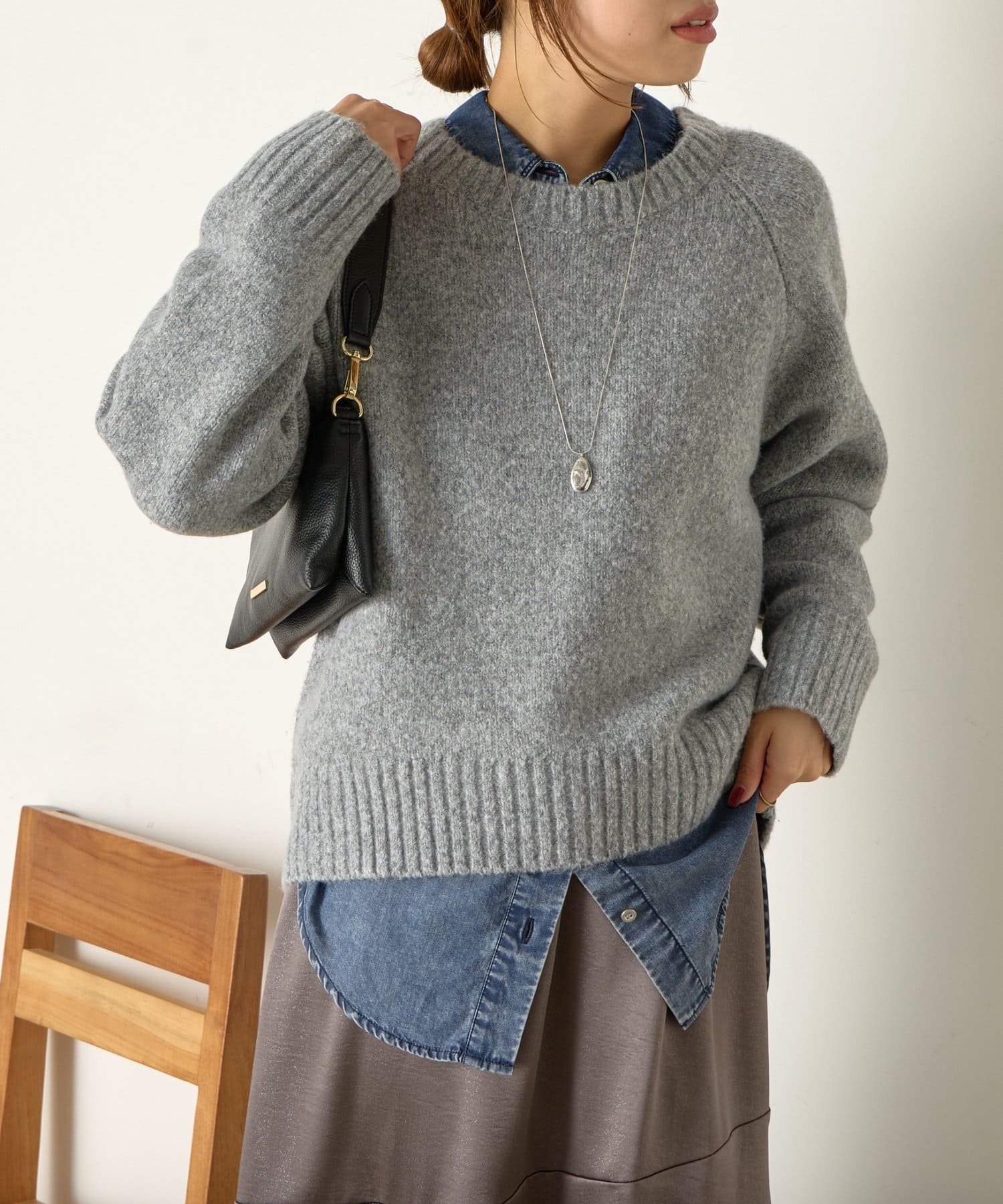 Jena　espace merveilleux(ジェナ　エスパスメルヴェイユ) ラムライククルーニット