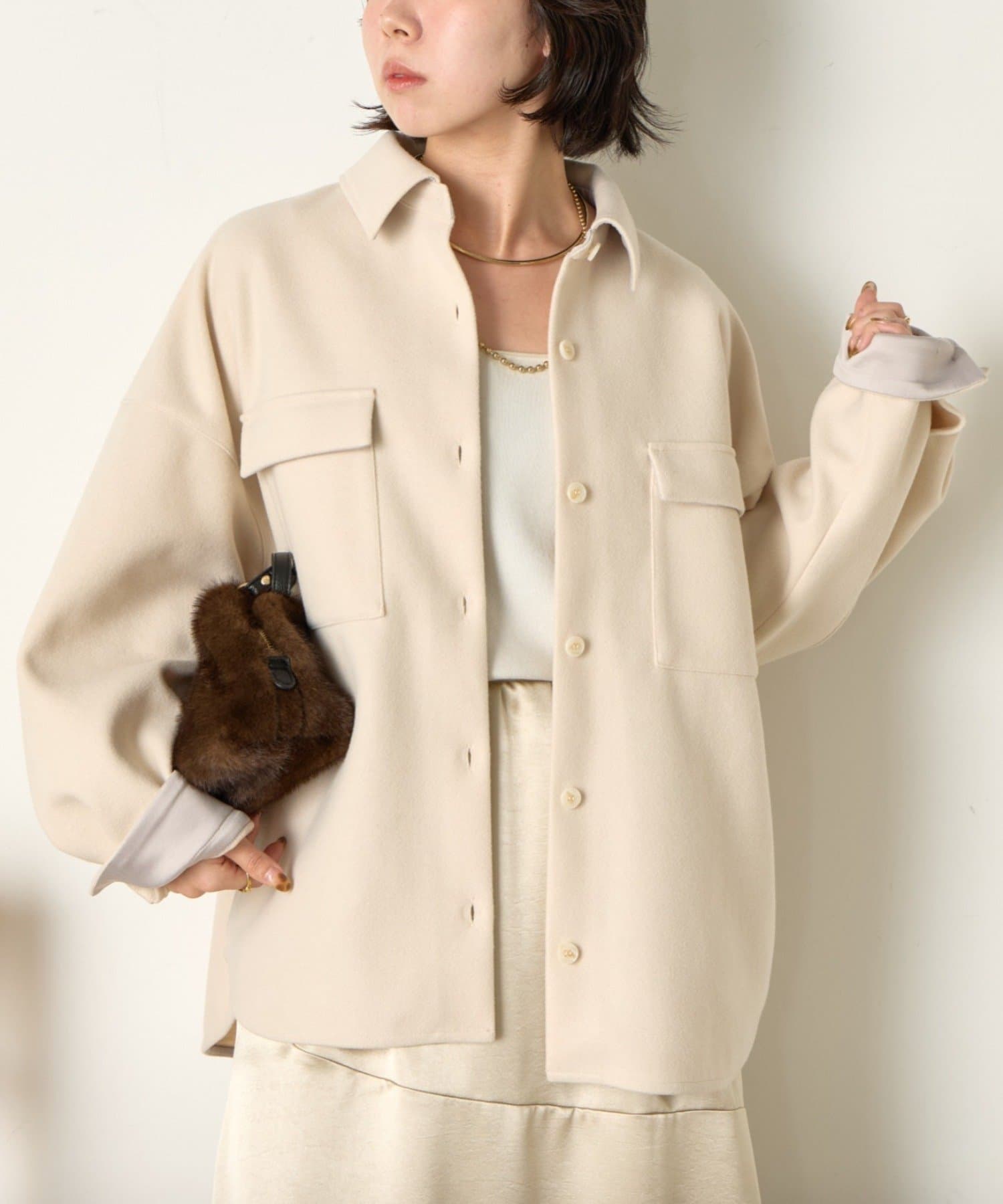 Jena　espace merveilleux(ジェナ　エスパスメルヴェイユ) ウールライクオーバージャケット