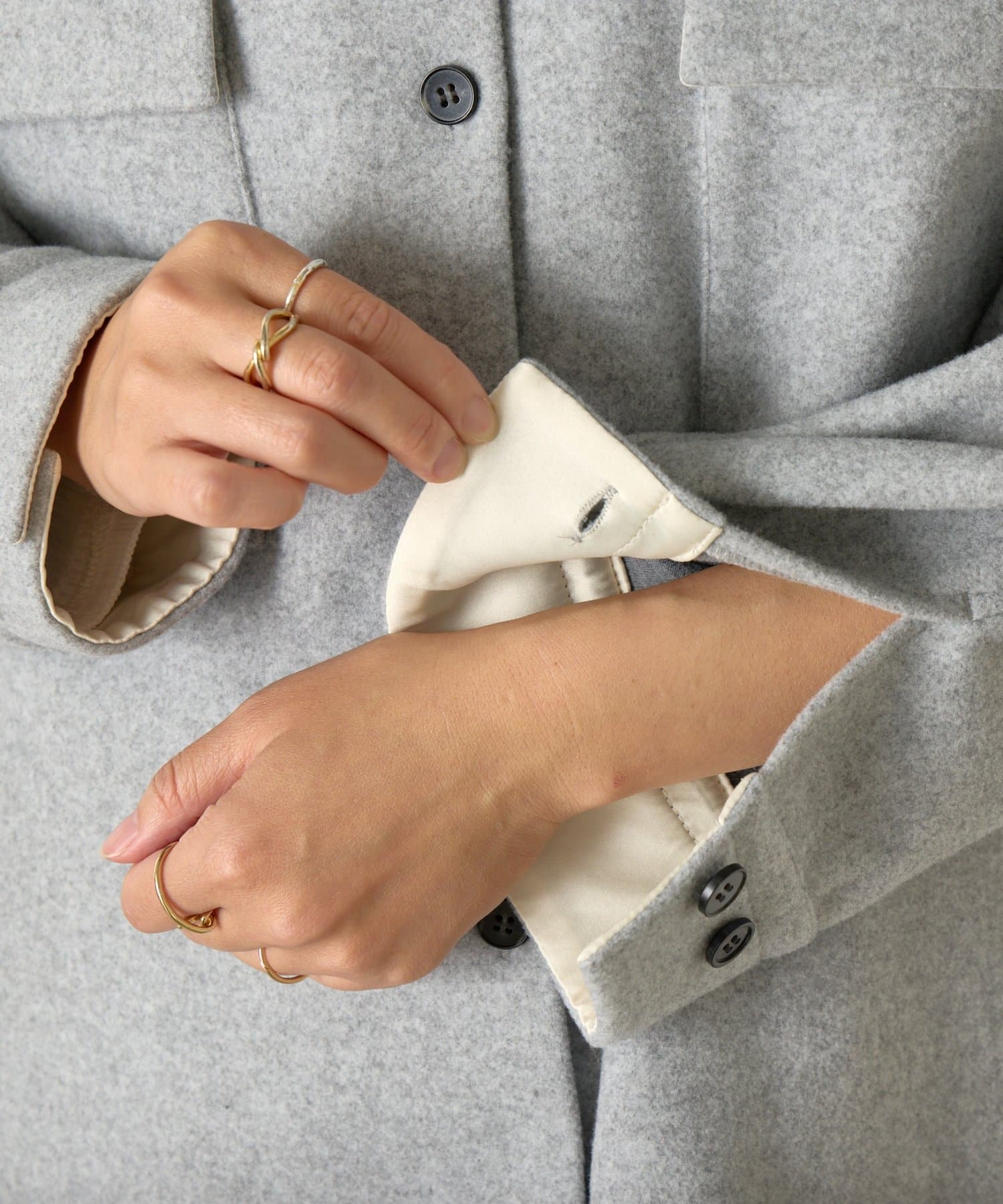 Jena　espace merveilleux(ジェナ　エスパスメルヴェイユ) ウールライクオーバージャケット