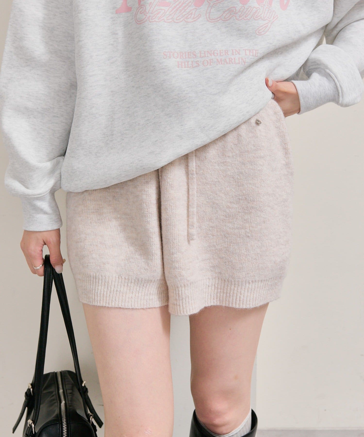 mystic(ミスティック) 《SET UP着用おすすめ》プレート付きニットパンツ