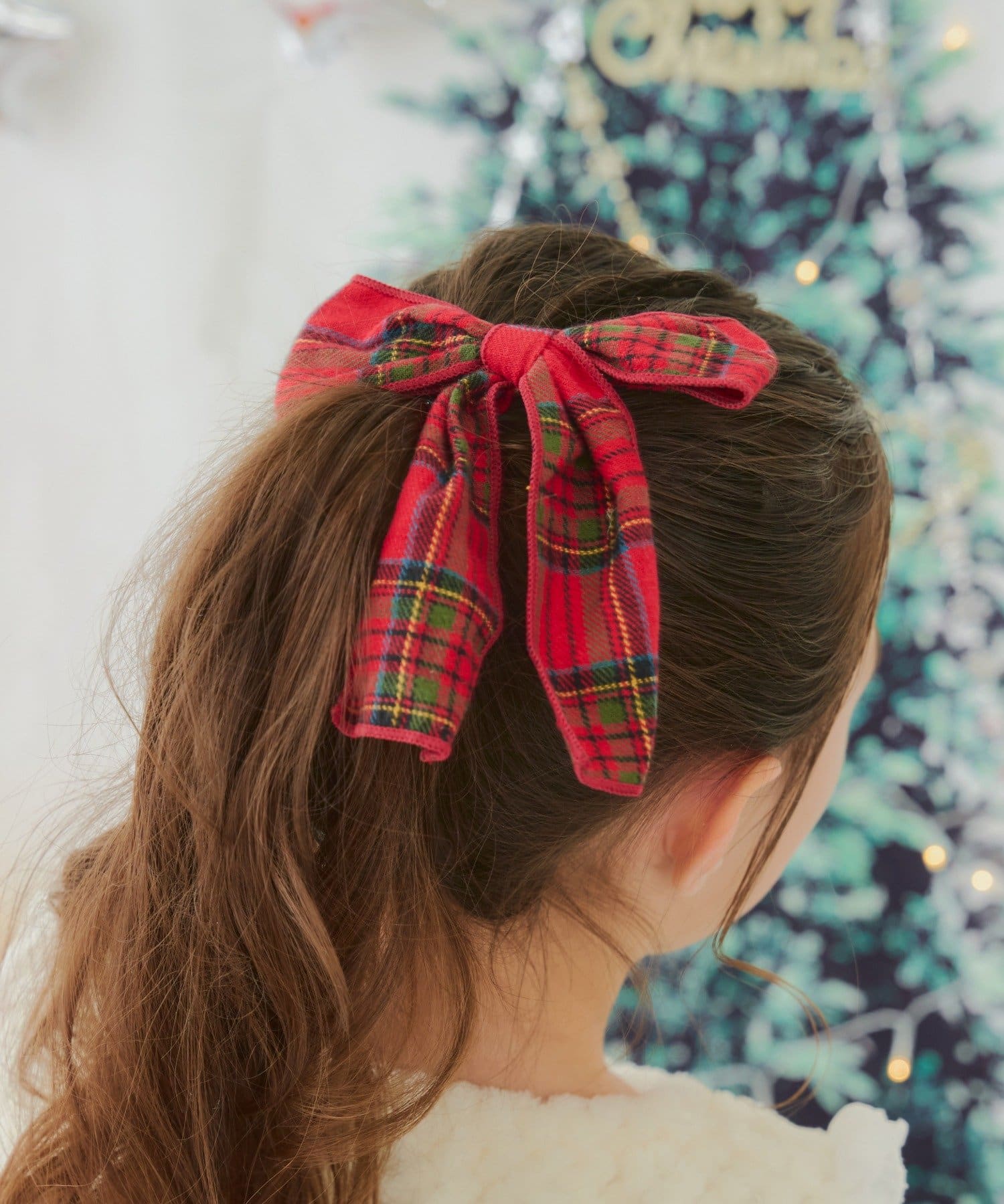 Lattice(ラティス) 【KIDS/クリスマス】チェックリボンクリップ