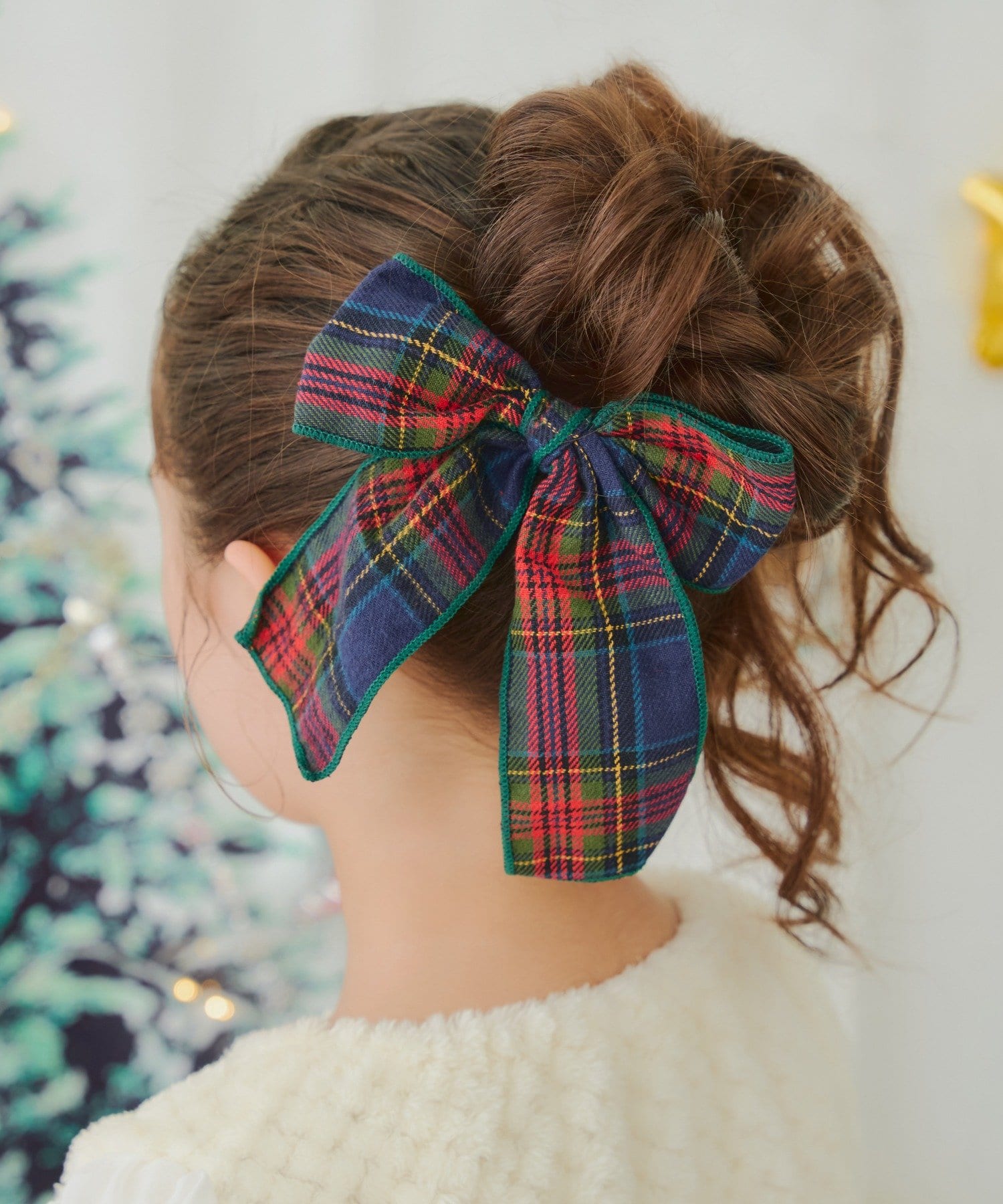 Lattice(ラティス) 【KIDS/クリスマス】チェックリボンクリップ