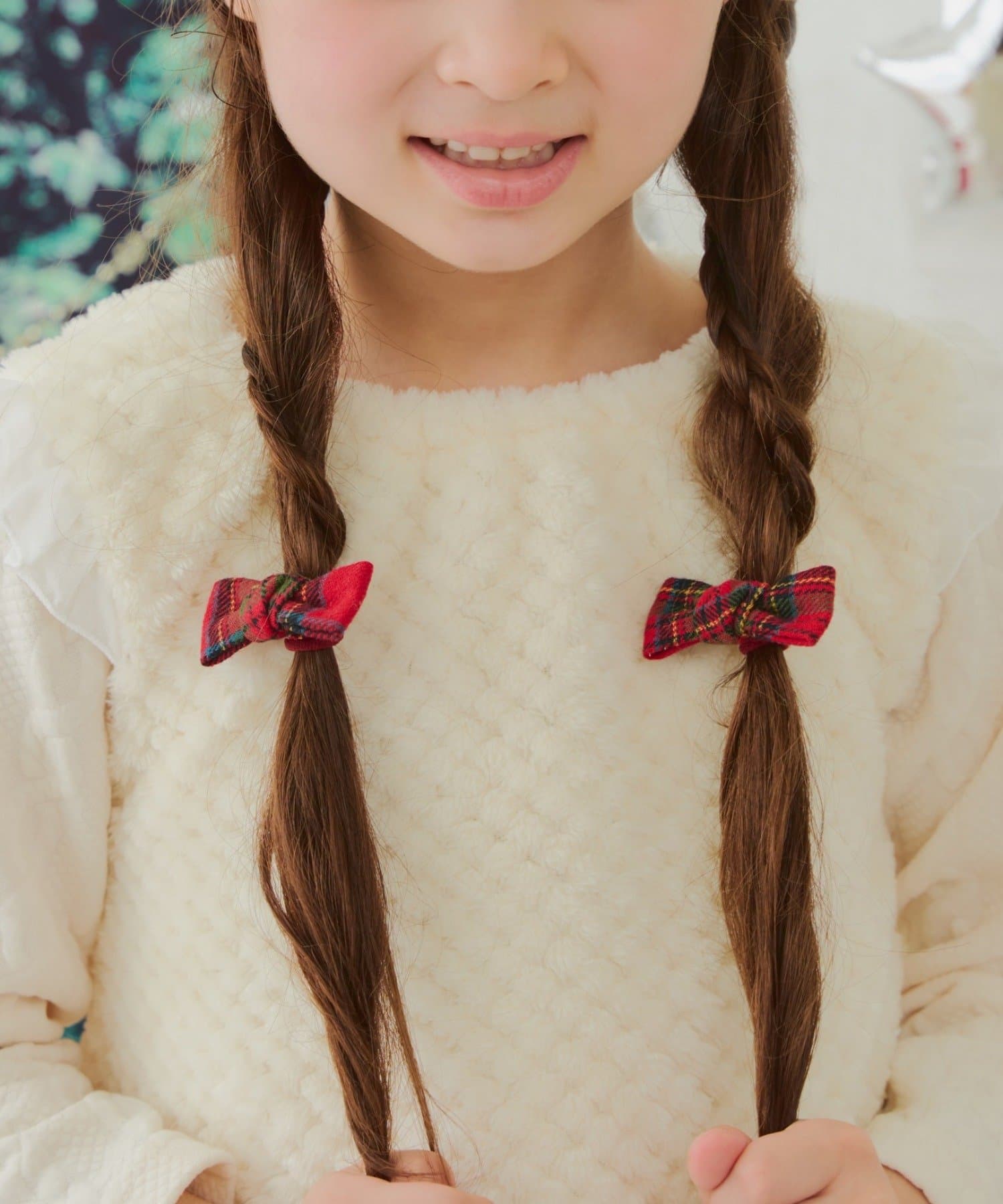 Lattice(ラティス) 【KIDS/クリスマス】チェックリボンヘアゴムセット(2P)