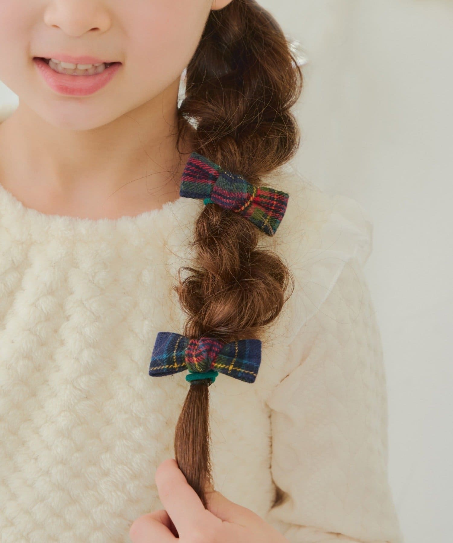 Lattice(ラティス) 【KIDS/クリスマス】チェックリボンヘアゴムセット(2P)