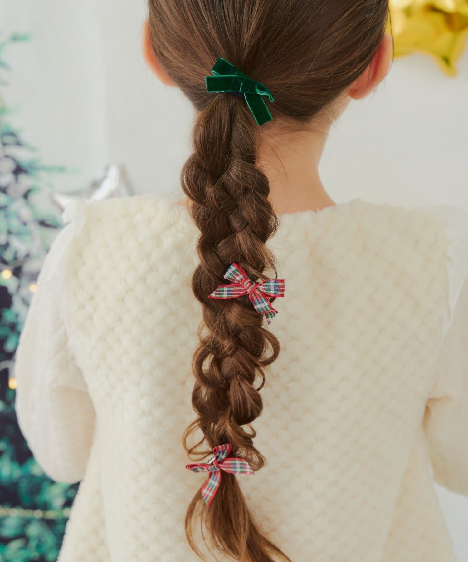 Lattice(ラティス) 【KIDS/クリスマス】リボンクリップ/ヘアゴムセット(3P)