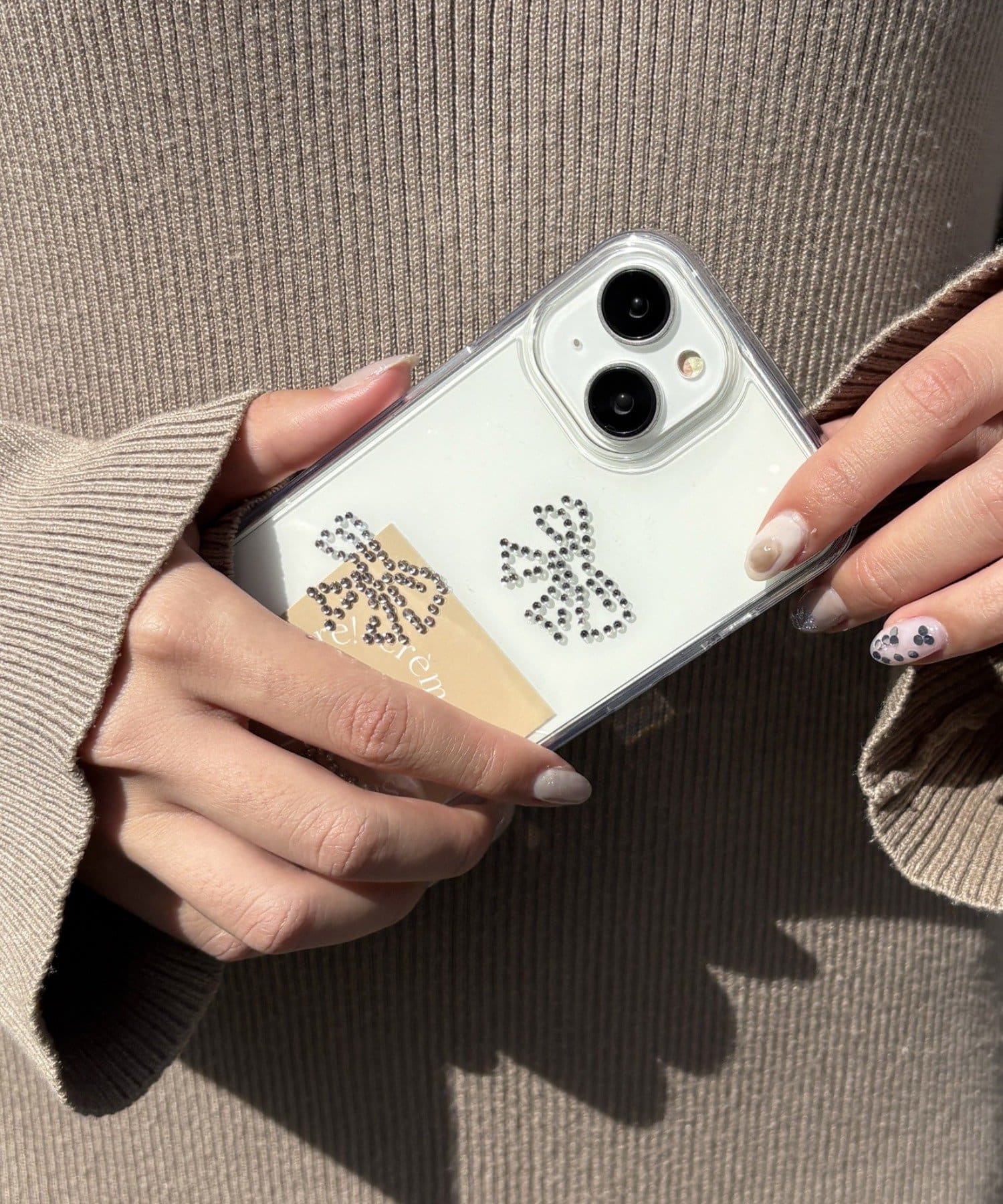 Lattice(ラティス) ストーンリボンスマホケース(iPhone13/14)