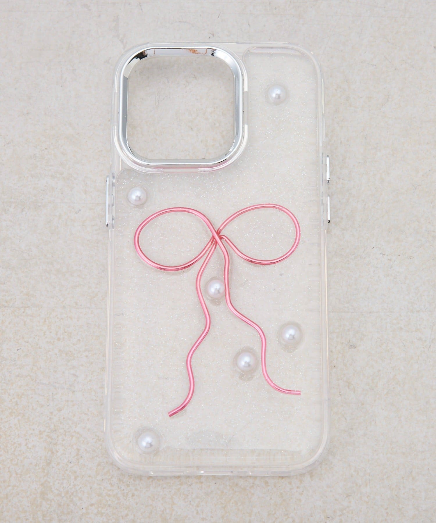 Lattice(ラティス) パールリボンスマホケース(iPhone14pro)