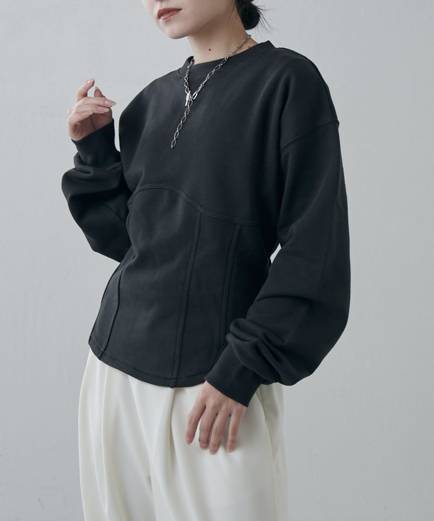 Lui's(ルイス) コルセット風スウェットプルオーバー