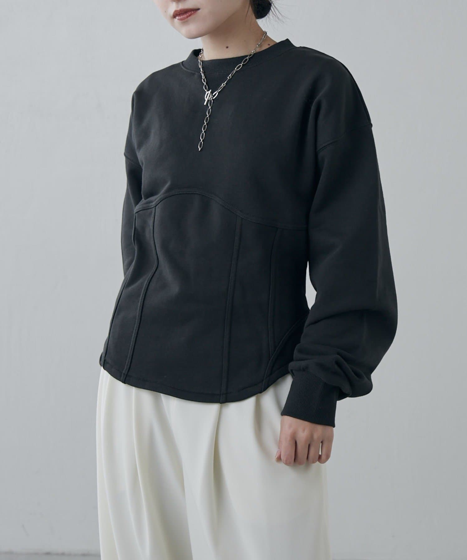 Lui's(ルイス) コルセット風スウェットプルオーバー