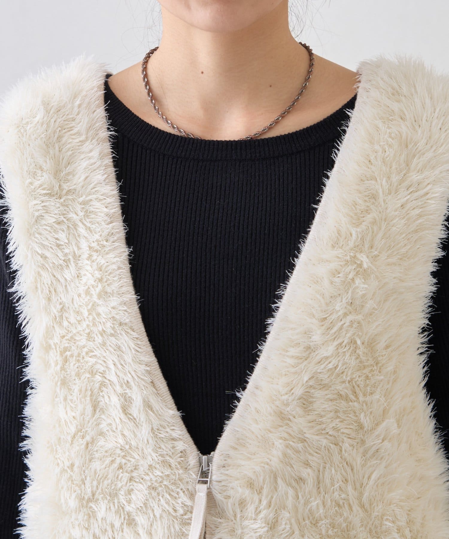 CIAOPANIC TYPY(チャオパニックティピー) メランジファーニットZIPベスト