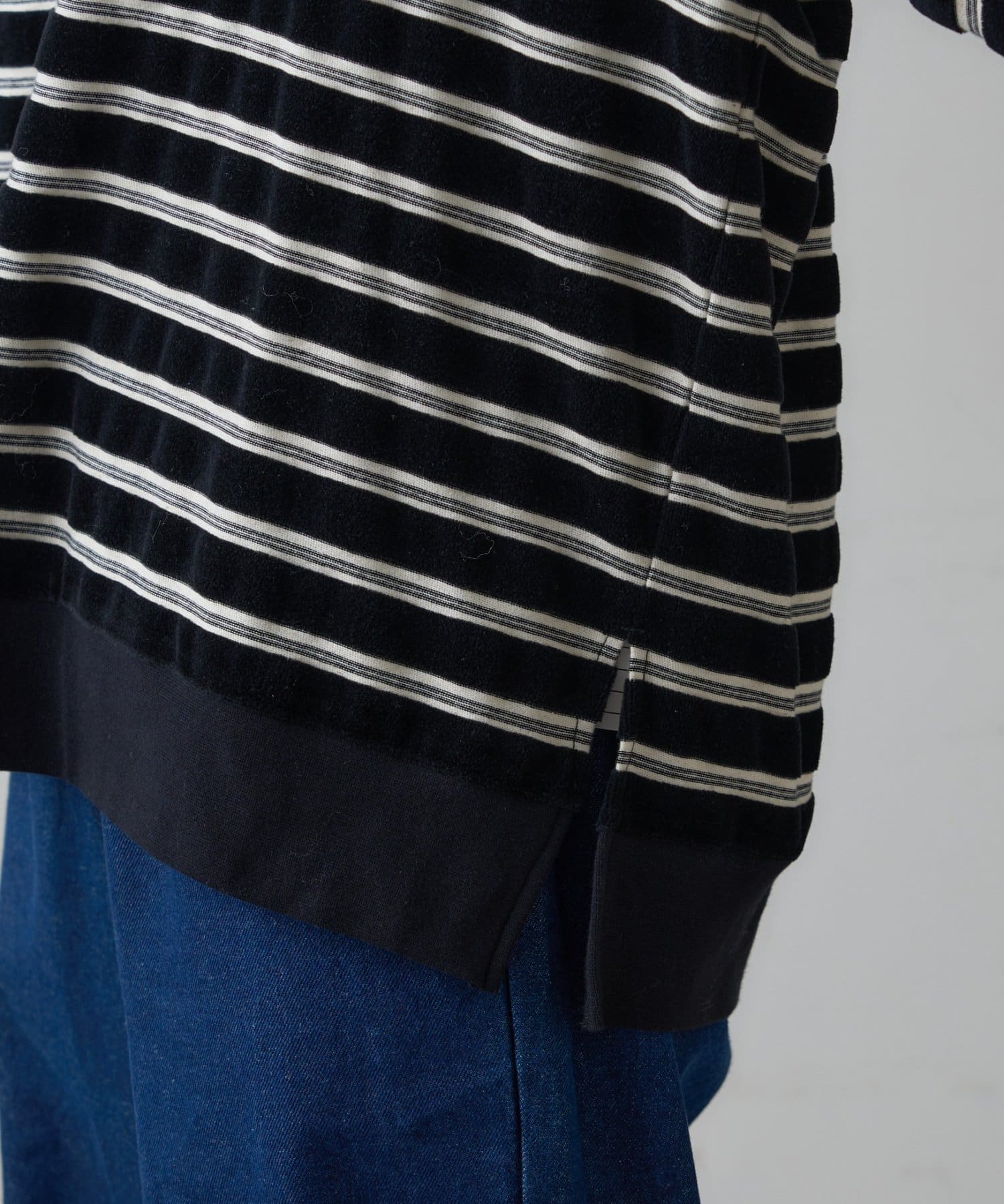 CIAOPANIC TYPY(チャオパニックティピー) ベロアボーダースキッパーポロトップス