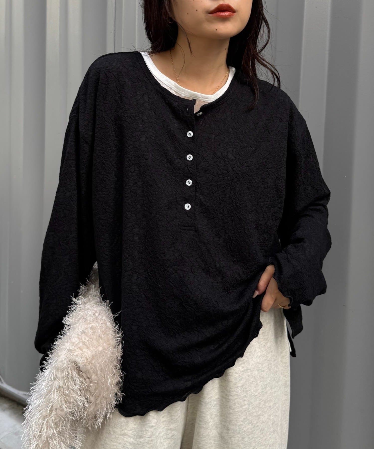 CIAOPANIC TYPY(チャオパニックティピー) ２wayシアージャガードレースヘンリーネックTee