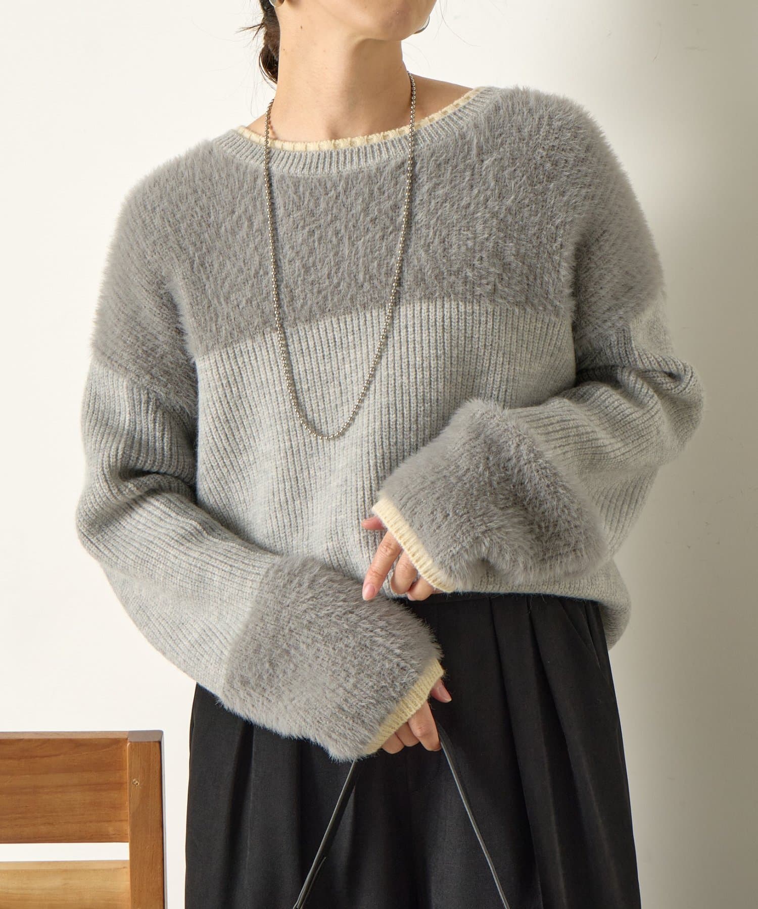 Jena　espace merveilleux(ジェナ　エスパスメルヴェイユ) ライン配色フェザニット