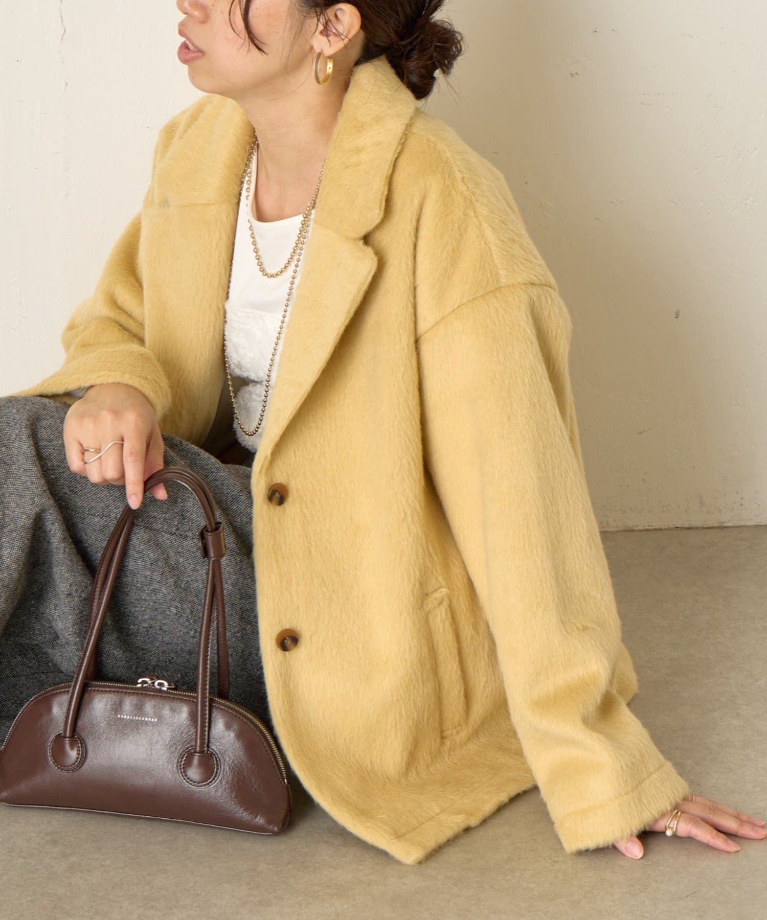 Jena　espace merveilleux(ジェナ　エスパスメルヴェイユ) テーラードシャギーコート