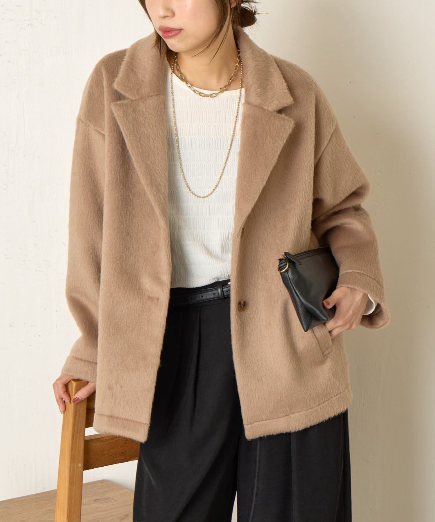 Jena　espace merveilleux(ジェナ　エスパスメルヴェイユ) テーラードシャギーコート