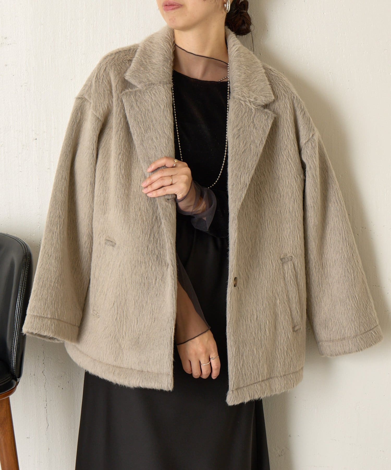 Jena　espace merveilleux(ジェナ　エスパスメルヴェイユ) テーラードシャギーコート