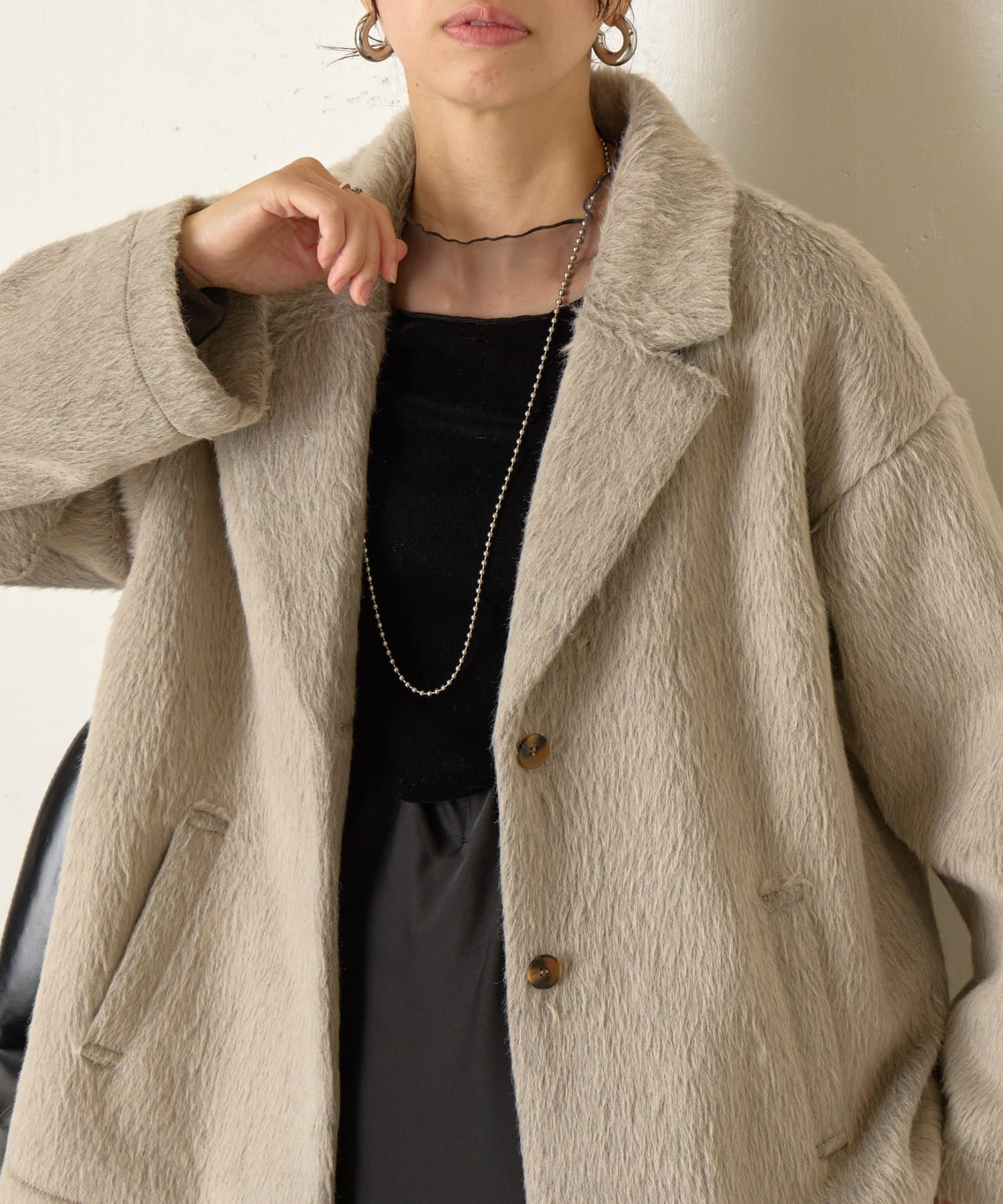 Jena　espace merveilleux(ジェナ　エスパスメルヴェイユ) テーラードシャギーコート