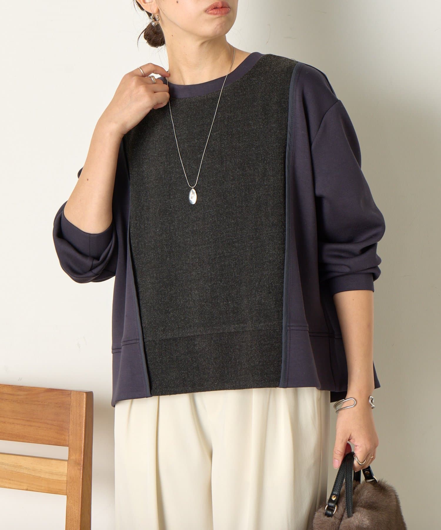 Jena　espace merveilleux(ジェナ　エスパスメルヴェイユ) ウォーム切替バックタックカットソー