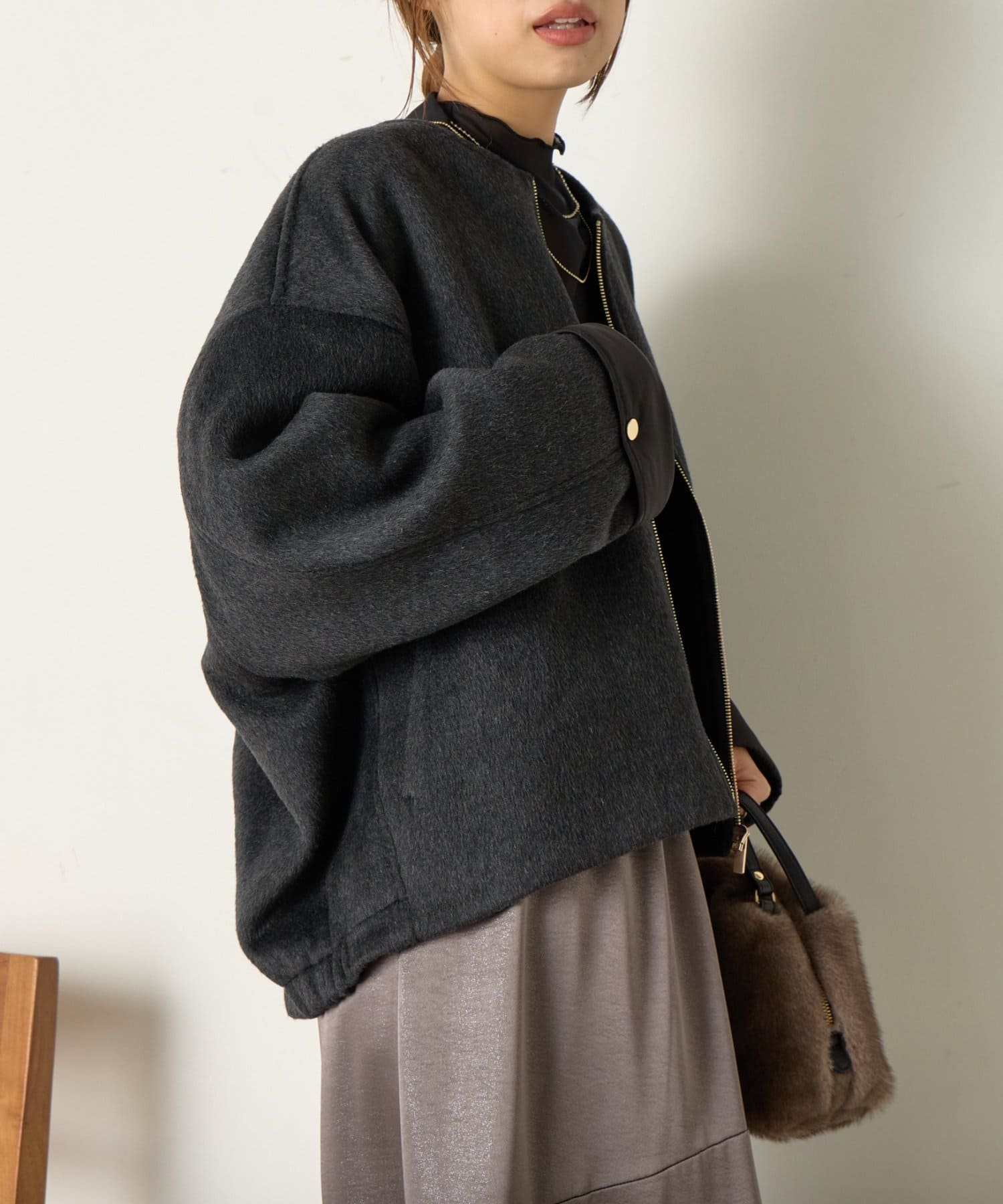 Jena　espace merveilleux(ジェナ　エスパスメルヴェイユ) 袖口切替コクーンジャケット